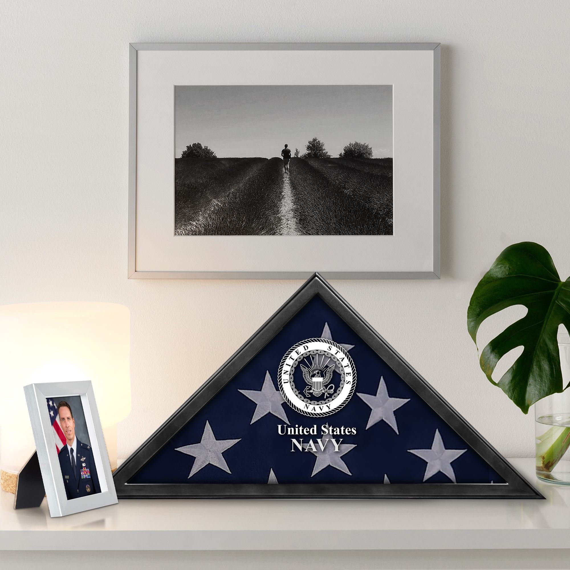 Premium Flag Case BPVC210301, Black Flag Box for American Veteran Flag 9.5 X 5 Feet, Flag Display Case for Burial, Flag Wall Mounted, Flag to Display Folded