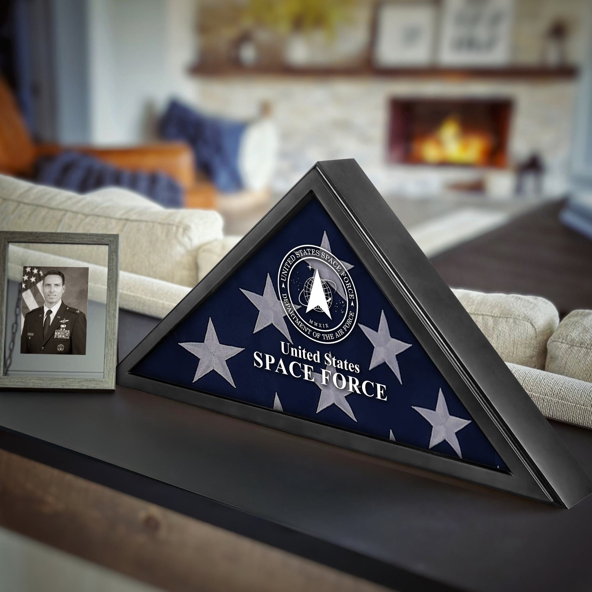 Premium Flag Case BPVC210301, Black Flag Box for American Veteran Flag 9.5 X 5 Feet, Flag Display Case for Burial, Flag Wall Mounted, Flag to Display Folded