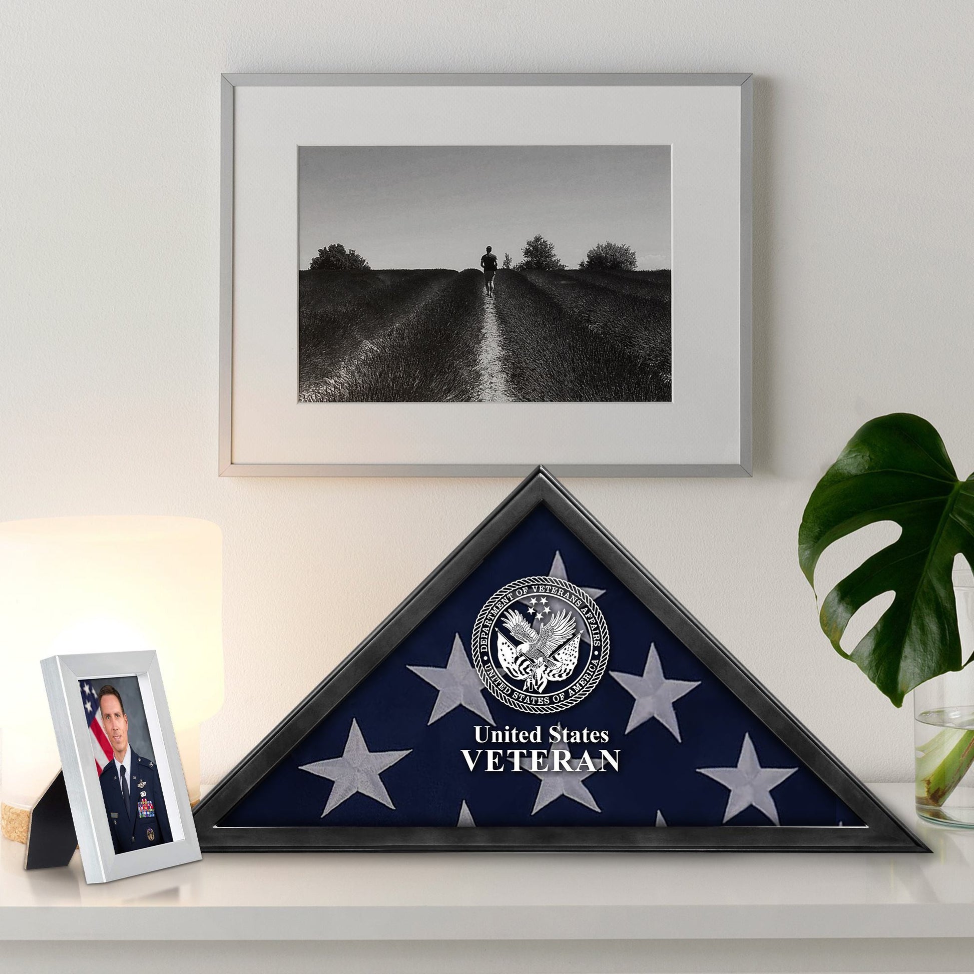 Premium Flag Case BPVC210301, Black Flag Box for American Veteran Flag 9.5 X 5 Feet, Flag Display Case for Burial, Flag Wall Mounted, Flag to Display Folded