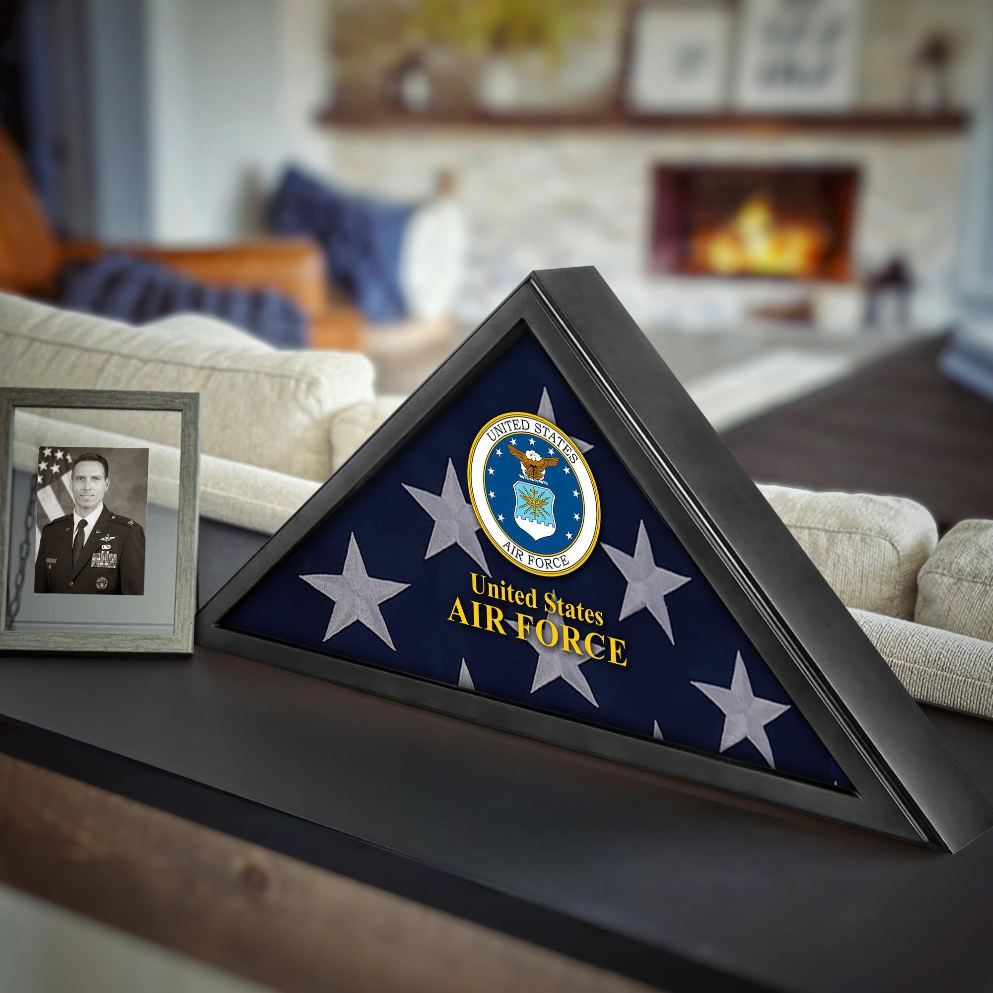 Premium Flag Case BPVC210303, Black Flag Box for American Veteran Flag 9.5 X 5 Feet, Flag Display Case for Burial, Flag Wall Mounted, Flag to Display Folded
