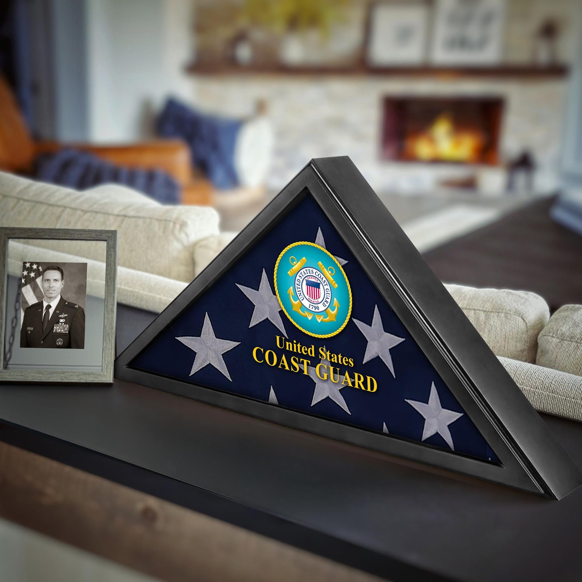 Premium Flag Case BPVC210303, Black Flag Box for American Veteran Flag 9.5 X 5 Feet, Flag Display Case for Burial, Flag Wall Mounted, Flag to Display Folded