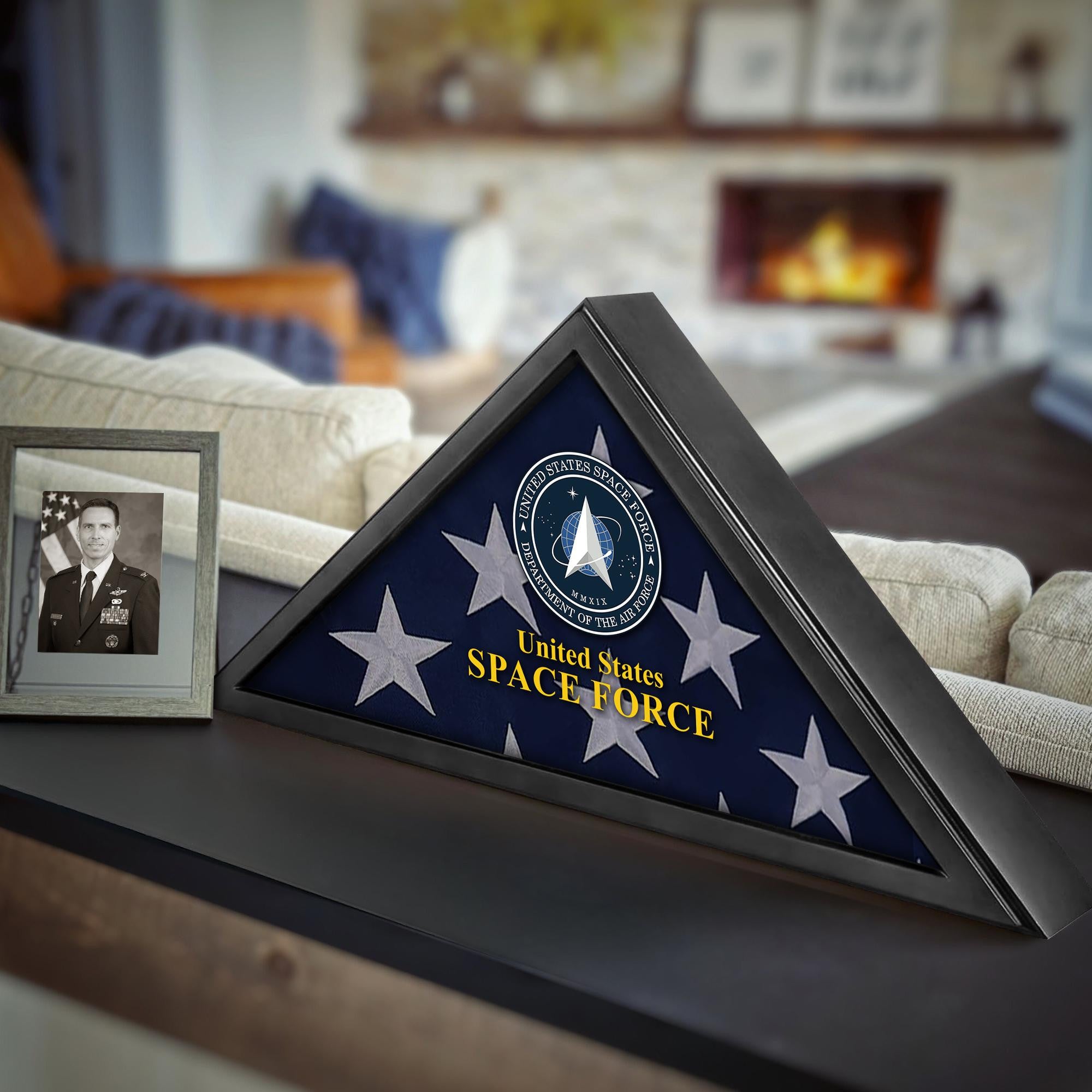 Premium Flag Case BPVC210303, Black Flag Box for American Veteran Flag 9.5 X 5 Feet, Flag Display Case for Burial, Flag Wall Mounted, Flag to Display Folded