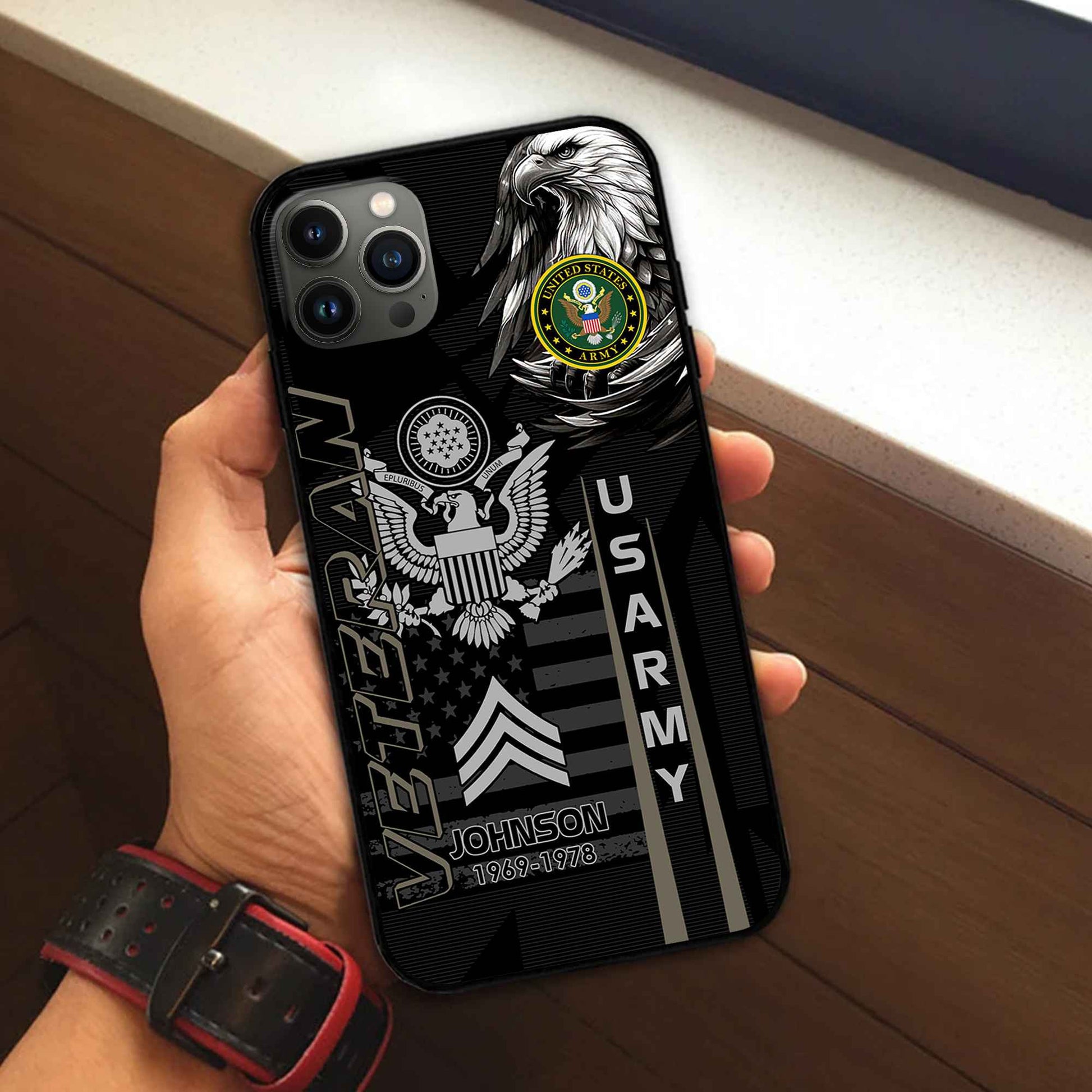 Unique Custom Name, Rank, Year US Army Phone Case VPVC503210, Gifts For Army Veteran, Gifts For Dad, For Husband, Best Gifts On Father's Day, Independence Day, Veterans Day.