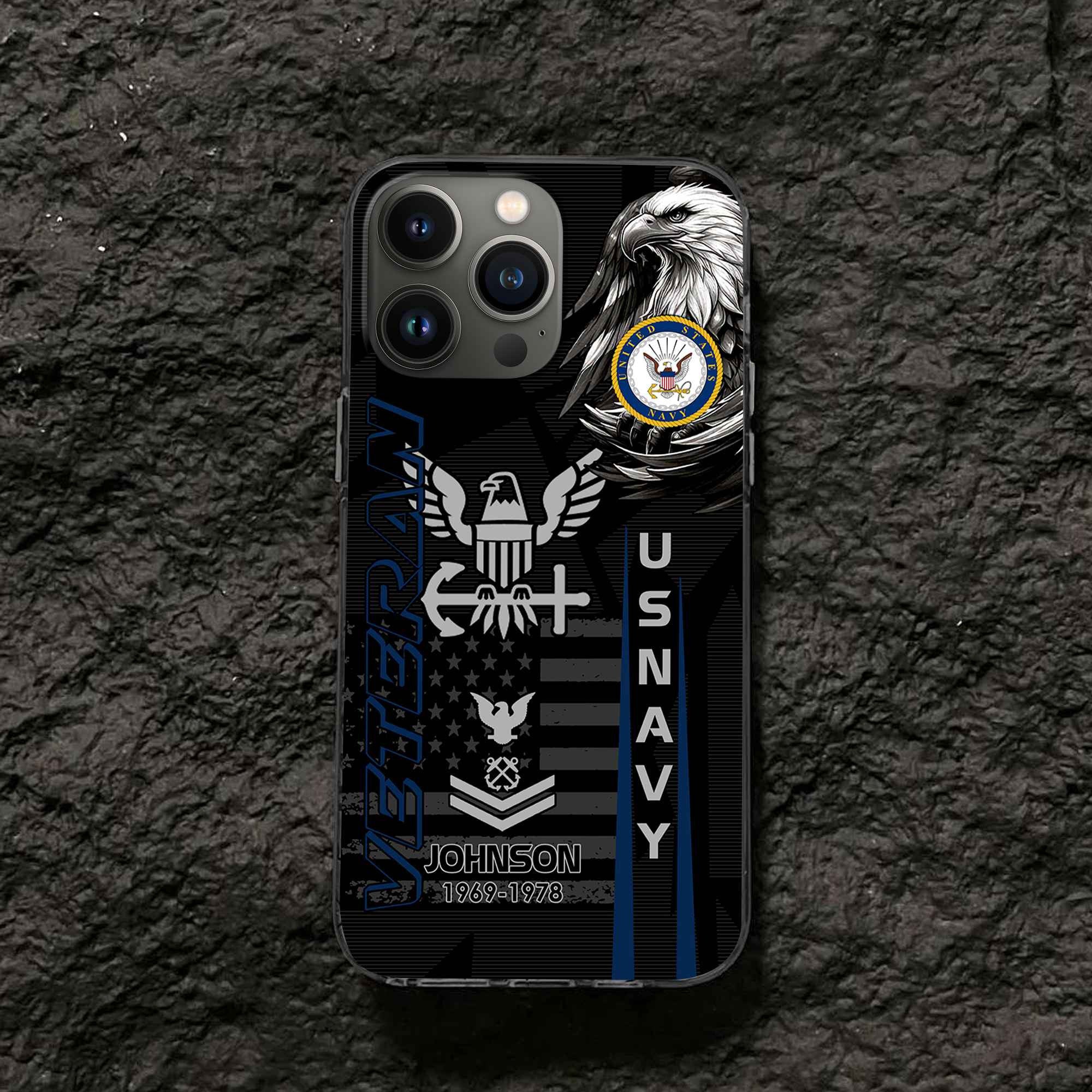 Unique Custom Name, Rank, Year US Navy Phone Case VPVC503202, Gifts For Navy Veteran, Gifts For Dad, For Husband, Best Gifts On Father's Day, Independence Day, Veterans Day.