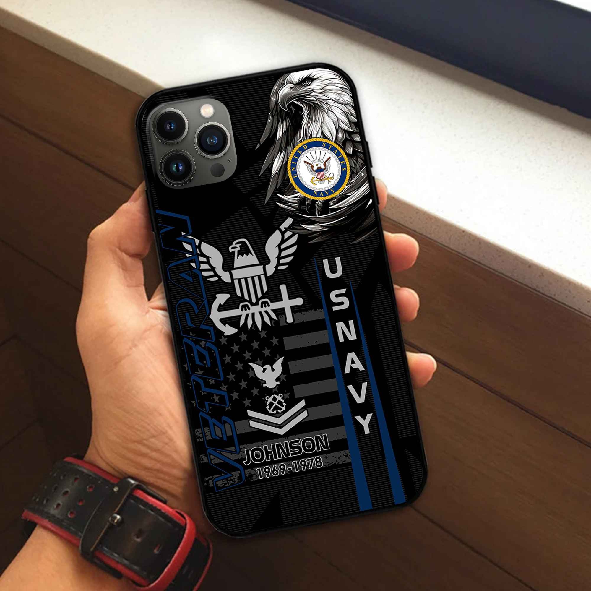 Unique Custom Name, Rank, Year US Navy Phone Case VPVC503202, Gifts For Navy Veteran, Gifts For Dad, For Husband, Best Gifts On Father's Day, Independence Day, Veterans Day.
