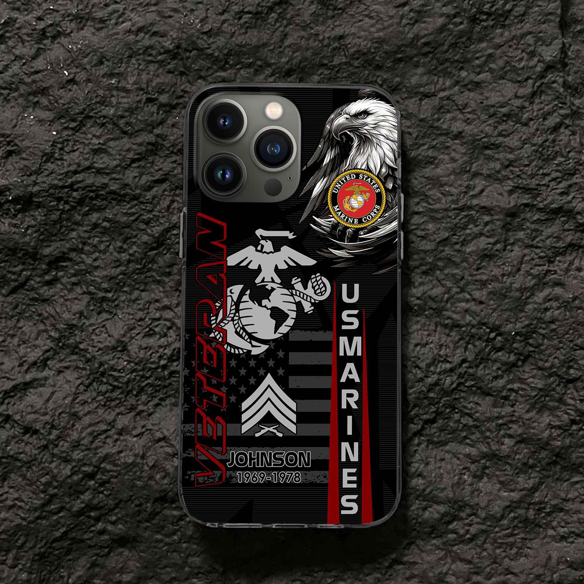 Unique Custom Name, Rank, Year USMC Phone Case VPVC503203, Gifts For Marine Veteran, Gifts For Dad, For Husband, Best Gifts On Father's Day, Independence Day, Veterans Day.