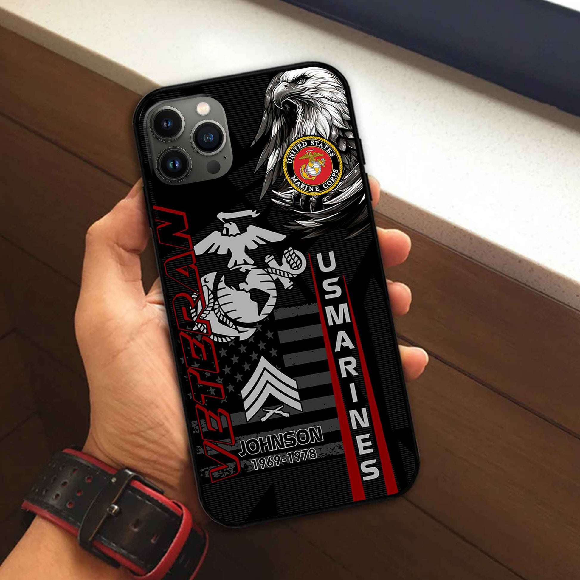Unique Custom Name, Rank, Year USMC Phone Case VPVC503203, Gifts For Marine Veteran, Gifts For Dad, For Husband, Best Gifts On Father's Day, Independence Day, Veterans Day.