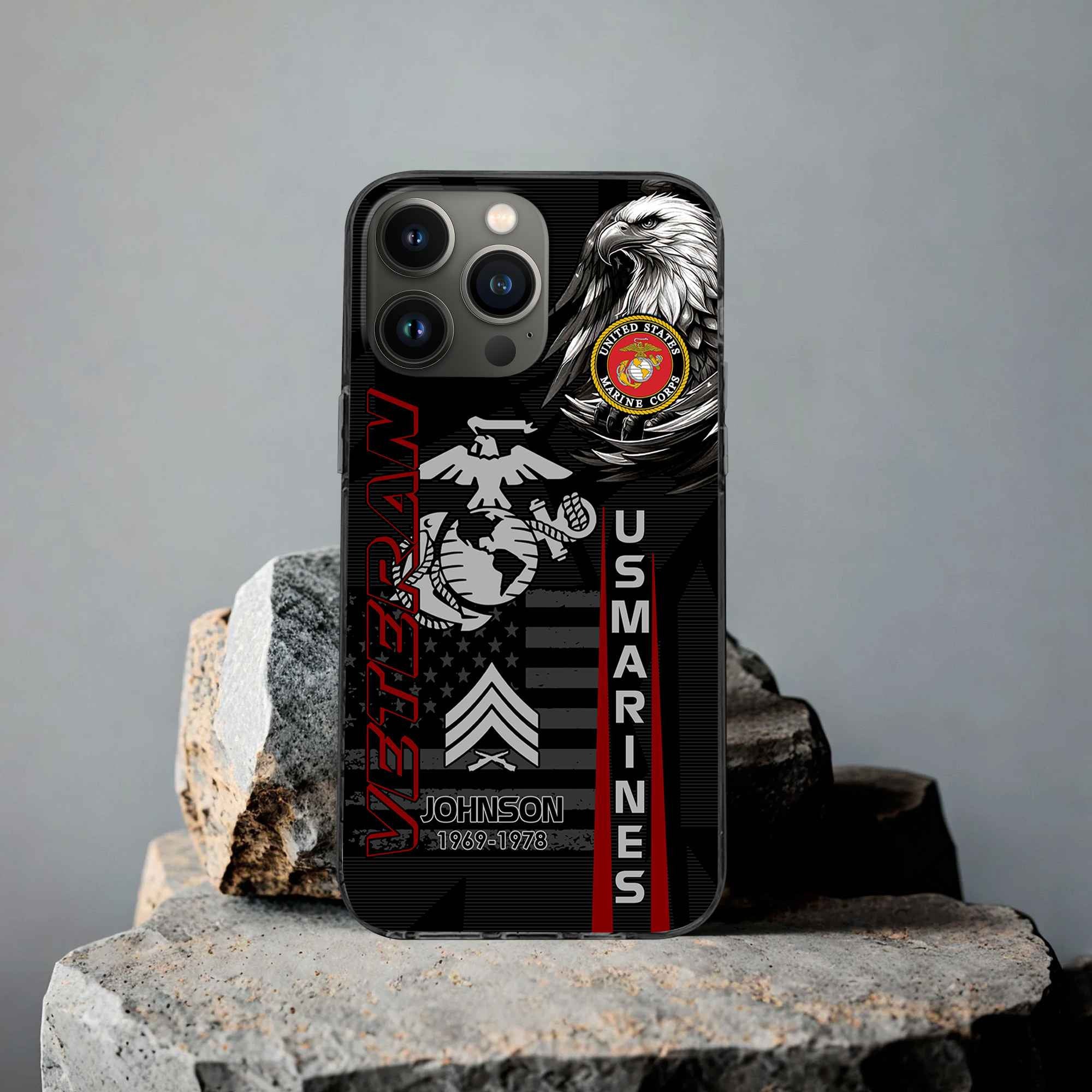 Unique Custom Name, Rank, Year USMC Phone Case VPVC503203, Gifts For Marine Veteran, Gifts For Dad, For Husband, Best Gifts On Father's Day, Independence Day, Veterans Day.