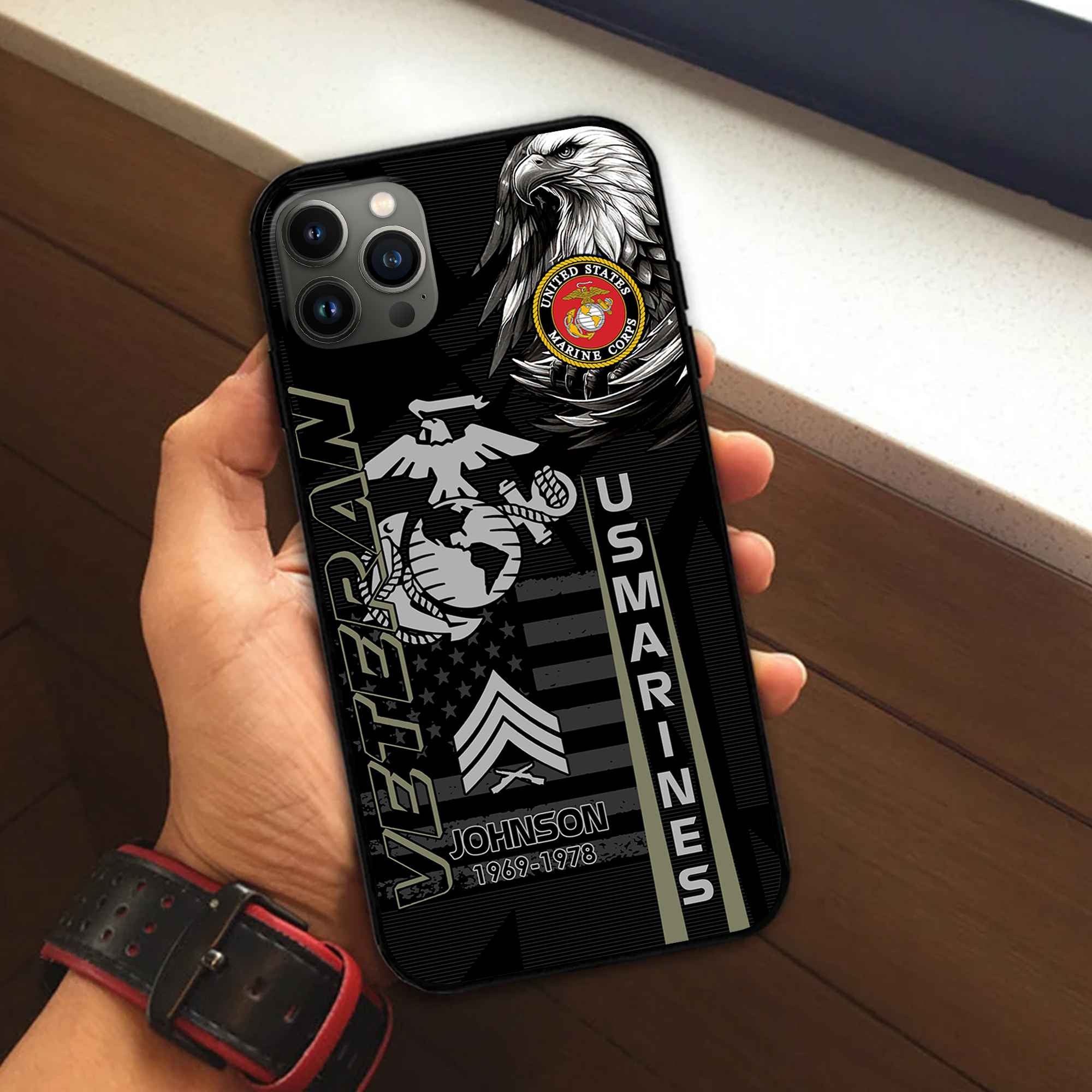 Unique Custom Name, Rank, Year USMC Phone Case VPVC503211, Gifts For Marine Veteran, Gifts For Dad, For Husband, Best Gifts On Father's Day, Independence Day, Veterans Day.