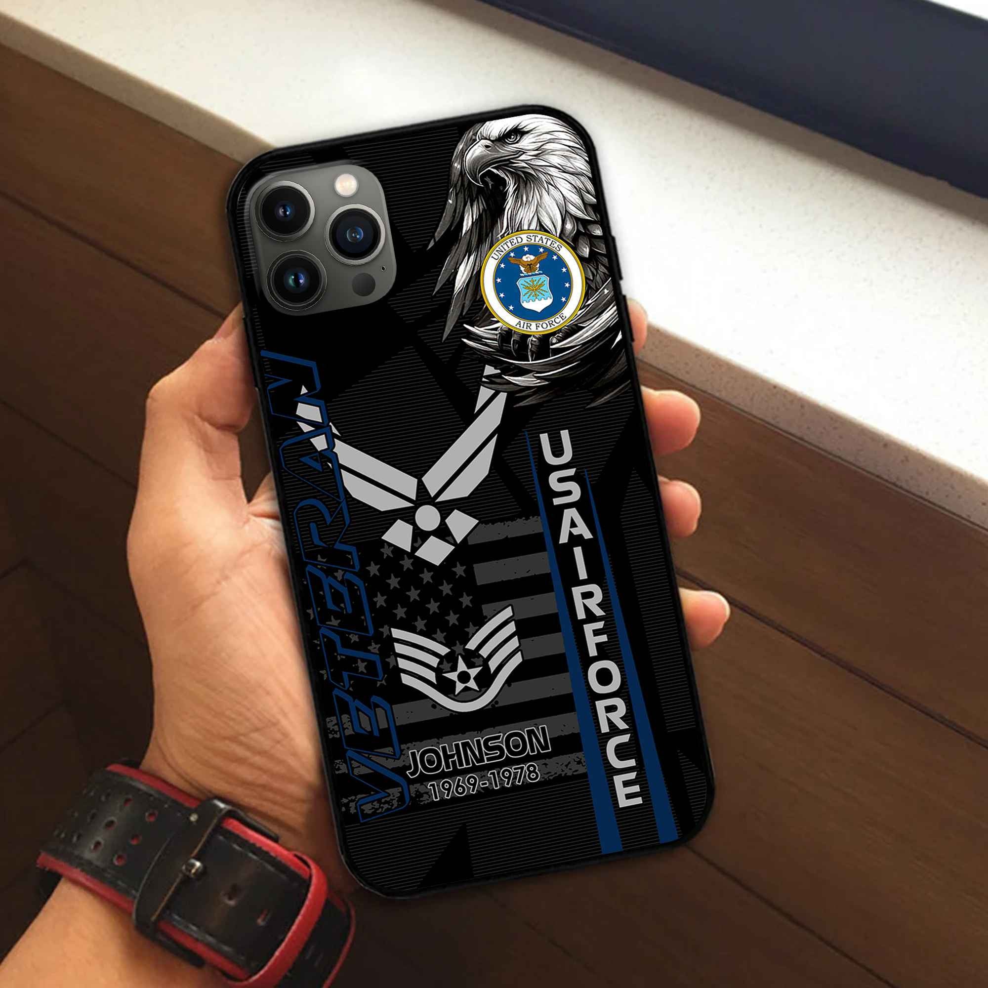 Unique Custom Name, Rank, Year USAF Phone Case VPVC503212, Gifts For Air Force Veteran, Gifts For Dad, For Husband, Best Gifts On Father's Day, Independence Day, Veterans Day.