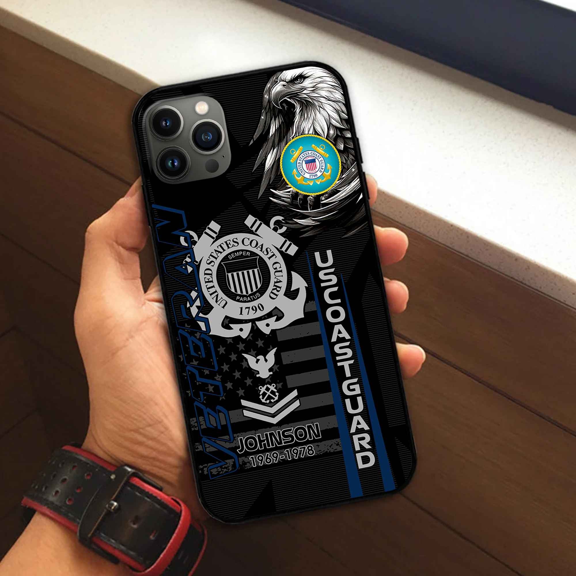 Unique Custom Name, Rank, Year USCG Phone Case VPVC503205, Gifts For Coast Guard Veteran, Gifts For Dad, For Husband, Best Gifts On Father's Day, Independence Day, Veterans Day.