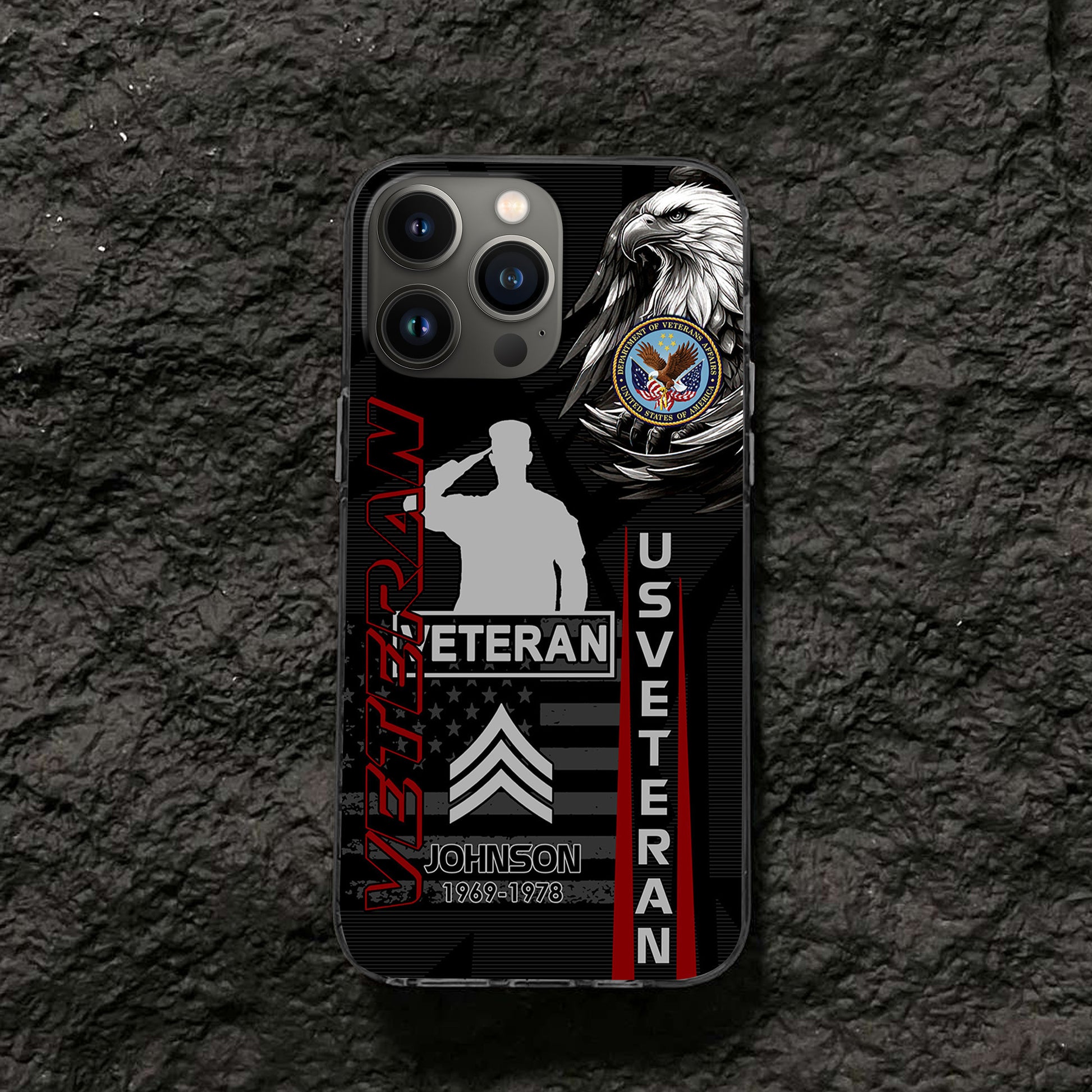 Unique Custom Name, Rank, Year, US Veteran Phone Case VPVC503207, Gifts For US Veteran, Gifts For Dad, For Husband, Best Gifts On Father's Day, Independence Day, Veterans Day.