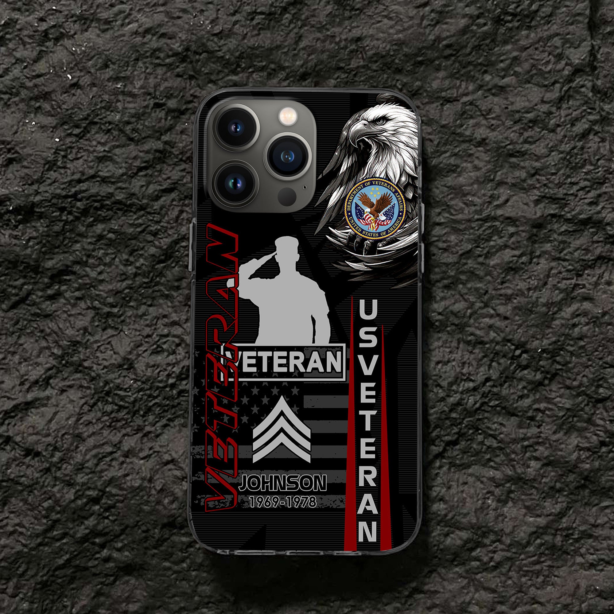 Unique Custom Name, Rank, Year, US Veteran Phone Case VPVC503207, Gifts For US Veteran, Gifts For Dad, For Husband, Best Gifts On Father's Day, Independence Day, Veterans Day.