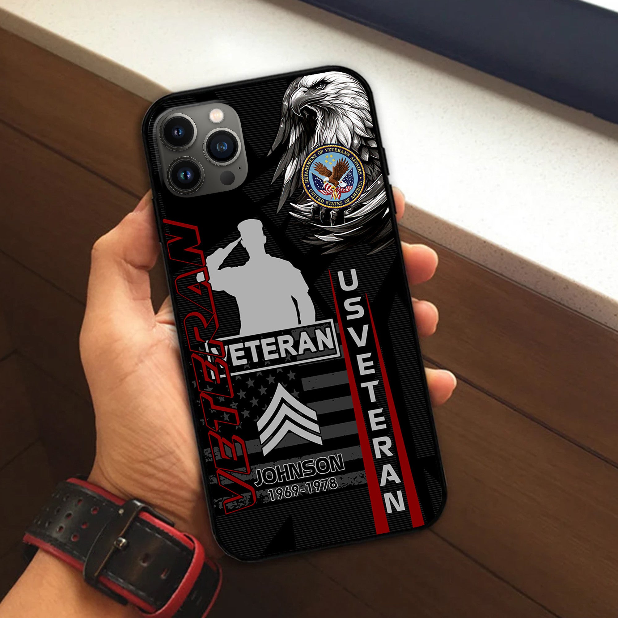 Unique Custom Name, Rank, Year, US Veteran Phone Case VPVC503207, Gifts For US Veteran, Gifts For Dad, For Husband, Best Gifts On Father's Day, Independence Day, Veterans Day.
