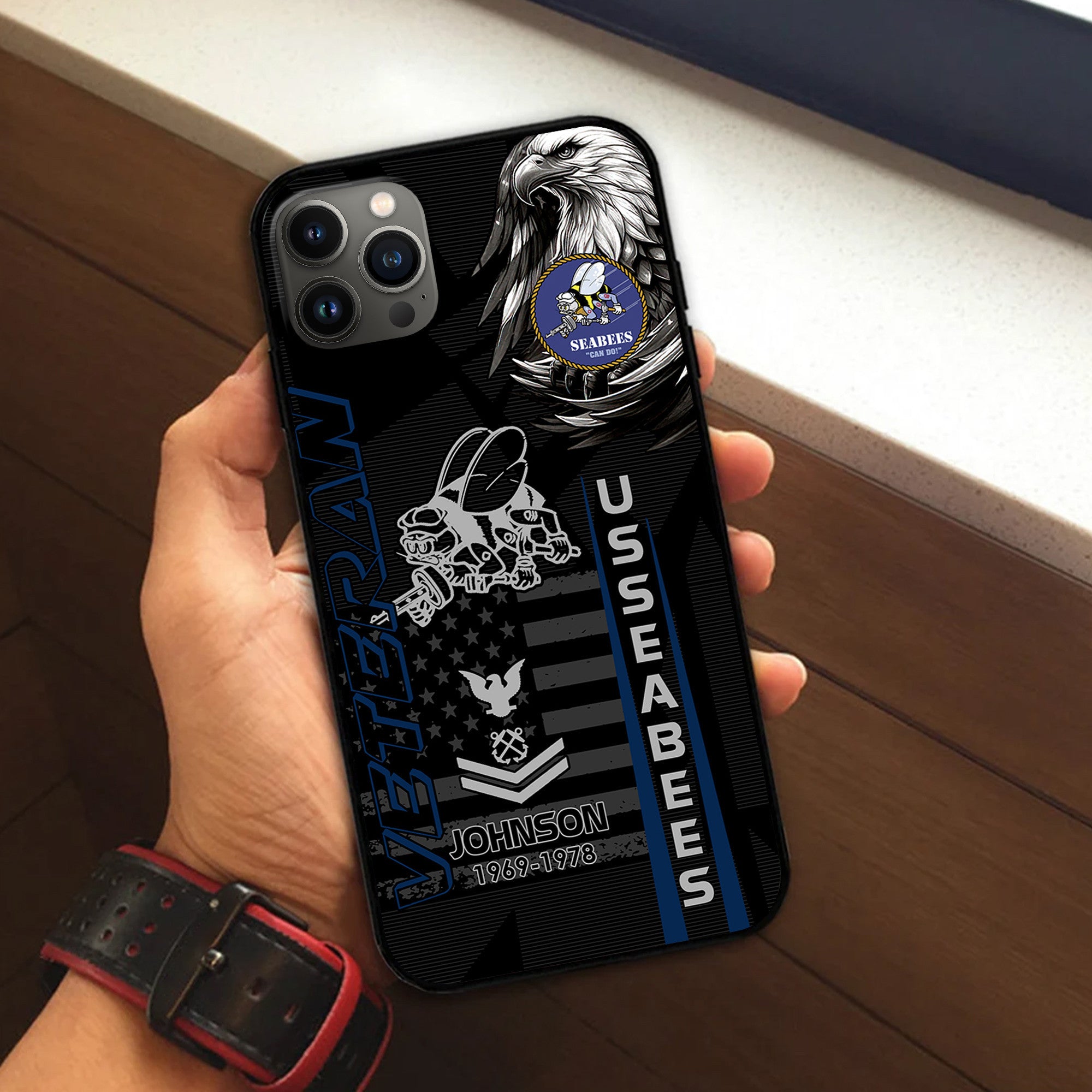 Unique Custom Name, Rank, Year, US Seabees Phone Case VPVC503209, Gifts For Seabees Veteran, Gifts For Dad, For Husband, Best Gifts On Father's Day, Independence Day, Veterans Day.