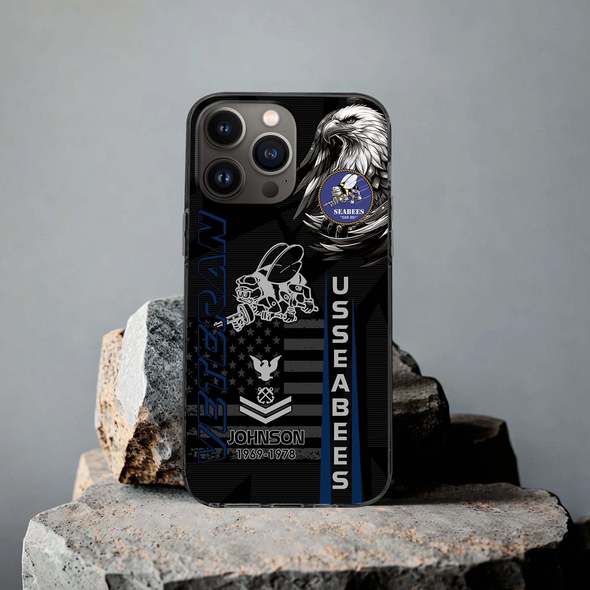 Unique Custom Name, Rank, Year, US Seabees Phone Case VPVC503209, Gifts For Seabees Veteran, Gifts For Dad, For Husband, Best Gifts On Father's Day, Independence Day, Veterans Day.