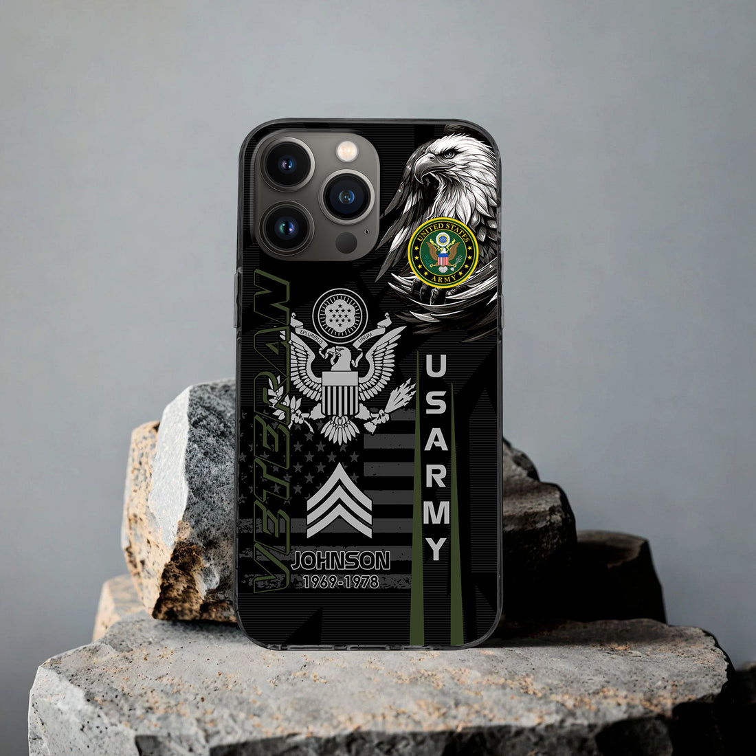 Unique Custom Name, Rank, Year US Army Phone Case VPVC503201, Gifts For Army Veteran, Gifts For Dad, For Husband, Best Gifts On Father's Day, Independence Day, Veterans Day.