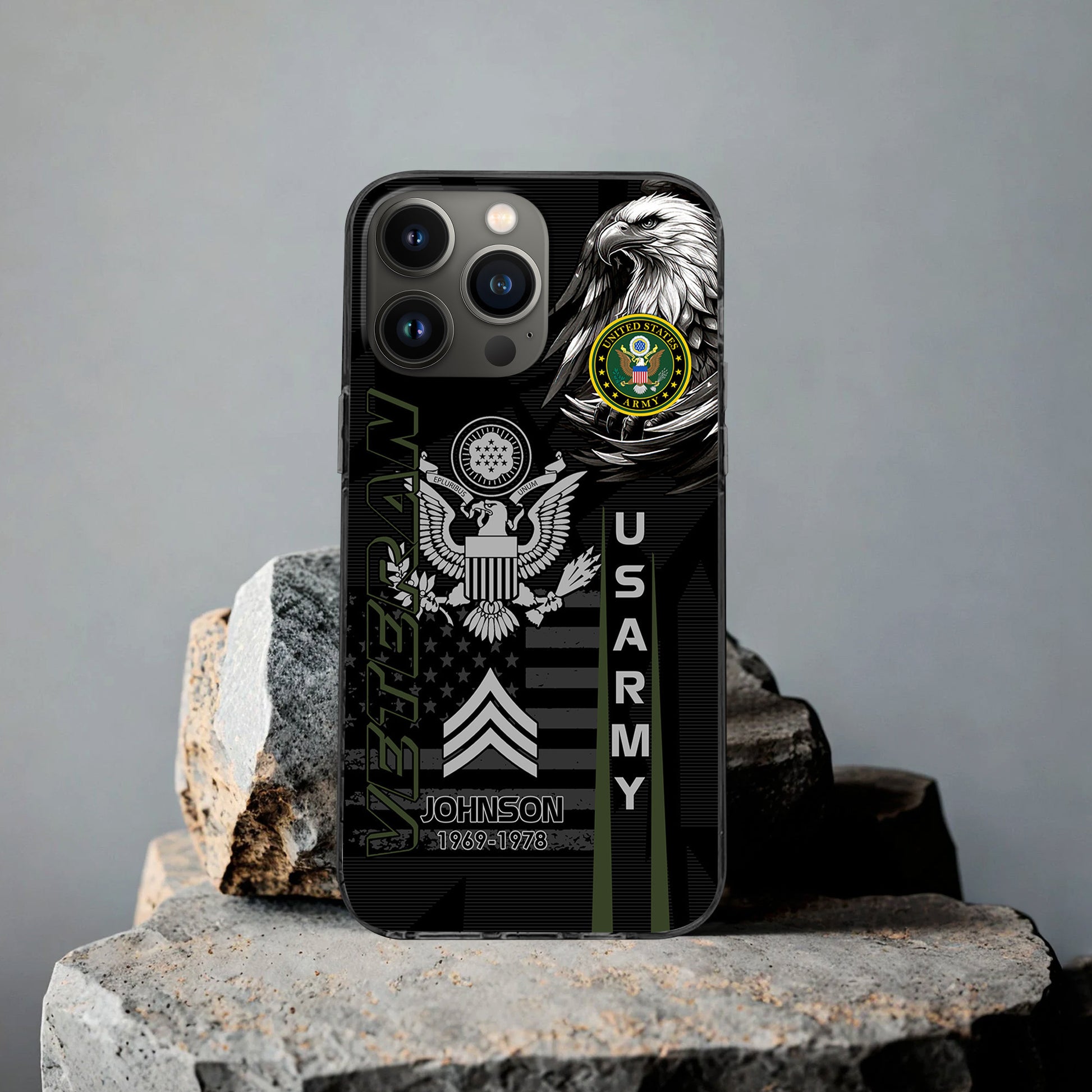 Unique Custom Name, Rank, Year US Army Phone Case VPVC503201, Gifts For Army Veteran, Gifts For Dad, For Husband, Best Gifts On Father's Day, Independence Day, Veterans Day.