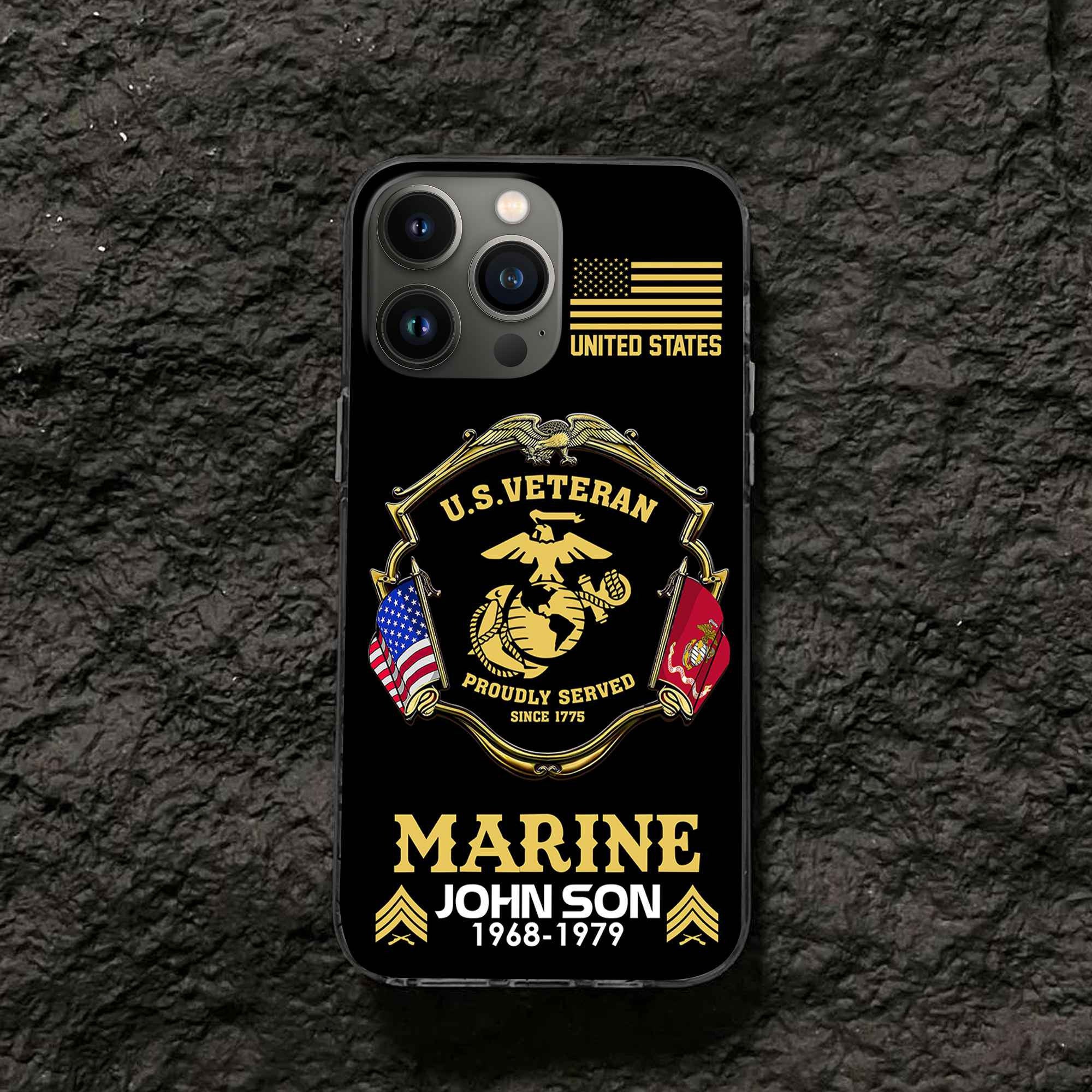 Premium Custom USMC Phone Case VPVC503303, Gifts For Marine Veteran, Best Gifts On Father's Day, Armed Forces Day, Independence Day, Veterans Day.