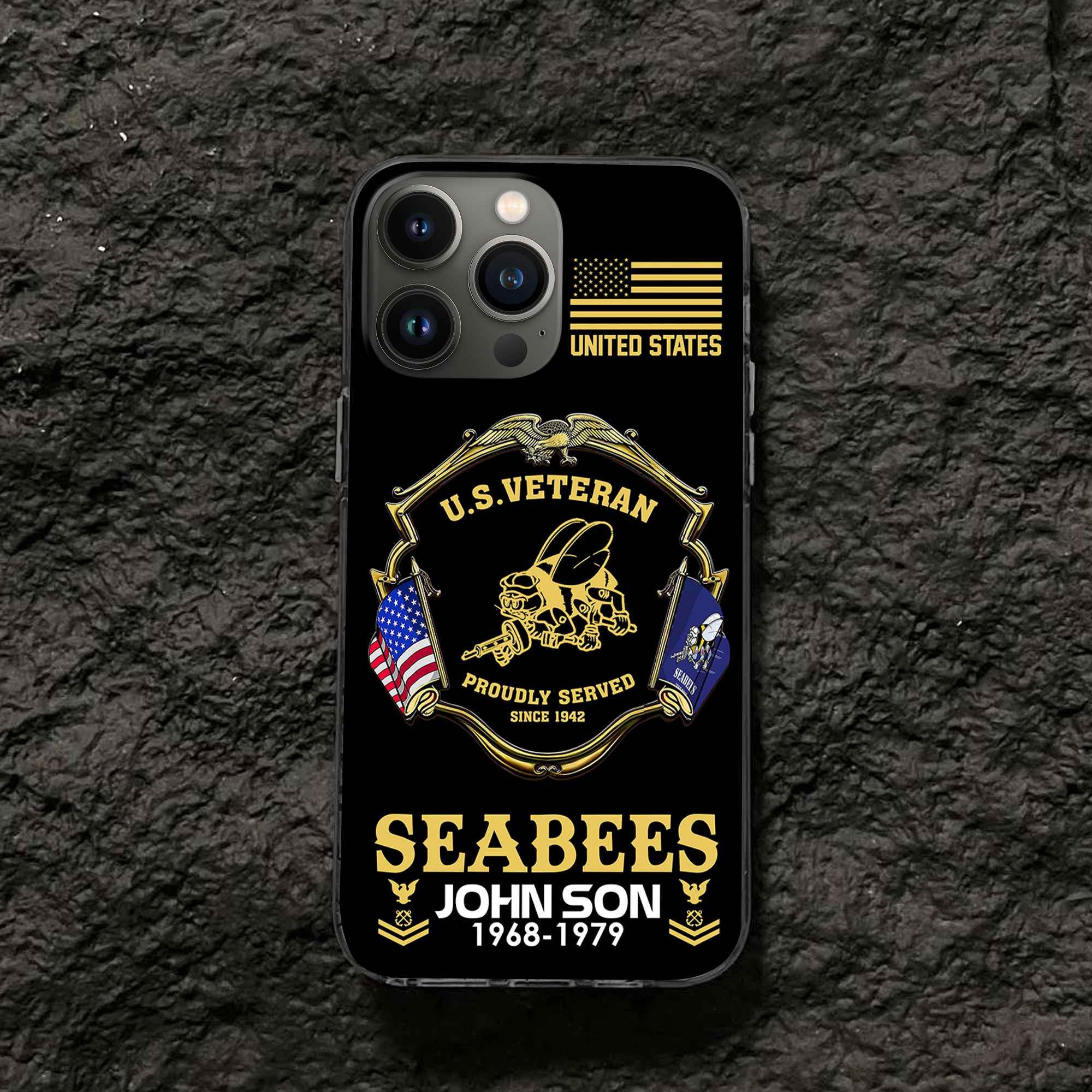 Premium Custom US Seabees Phone Case VPVC503309, Gifts For Seabees Veteran, Best Gifts On Father's Day, Armed Forces Day, Independence Day, Veterans Day.