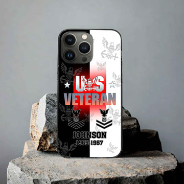 Premium US Navy Phone Case VPVC503502, Custom Name, Rank, Year, Gifts For Navy Veteran, Best Gifts On Father's Day, Armed Forces Day, Independence Day, Veterans Day.