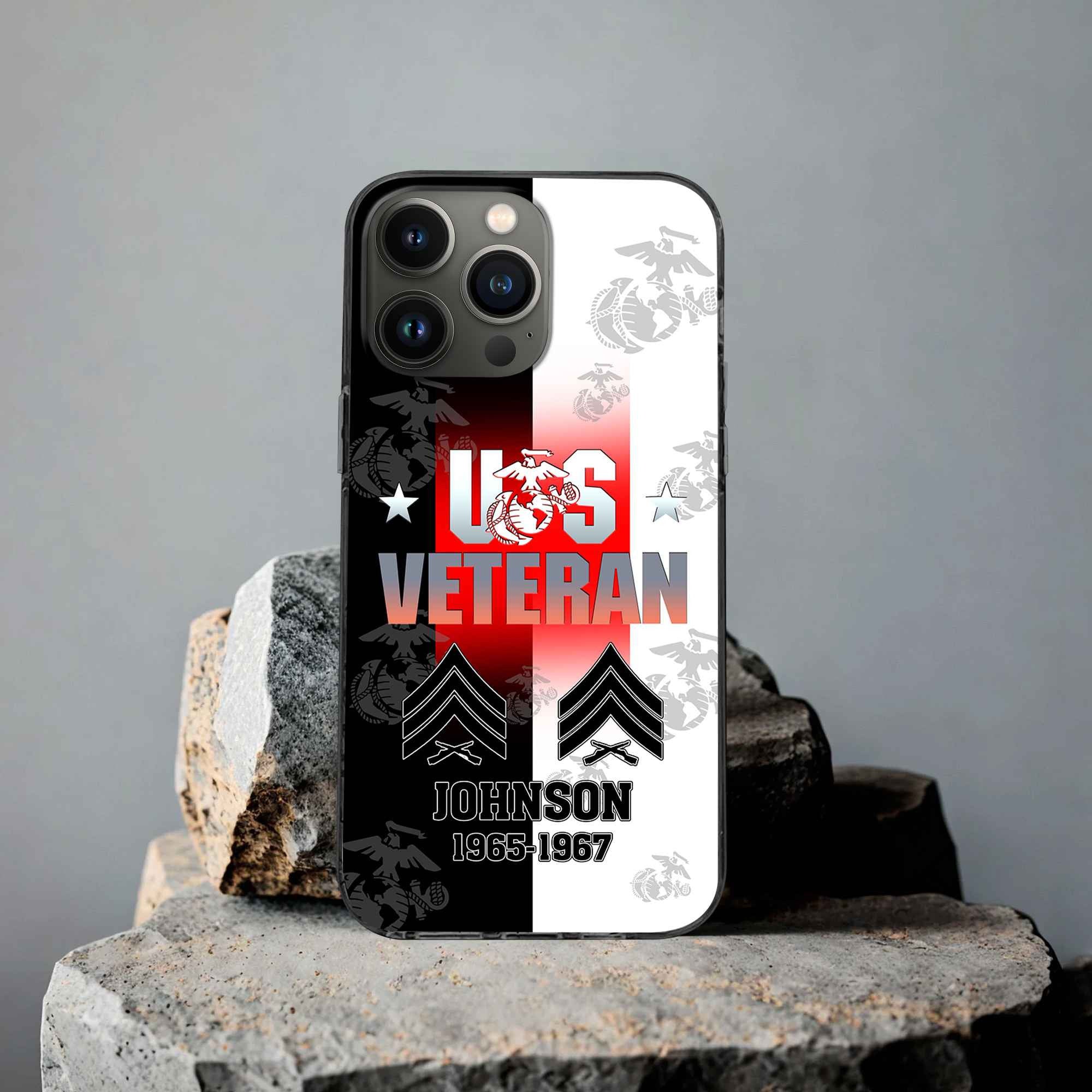 Premium USMC Phone Case VPVC503503, Custom Name, Rank, Year, Gifts For Marine Veteran, Best Gifts On Father's Day, Armed Forces Day, Independence Day, Veterans Day.