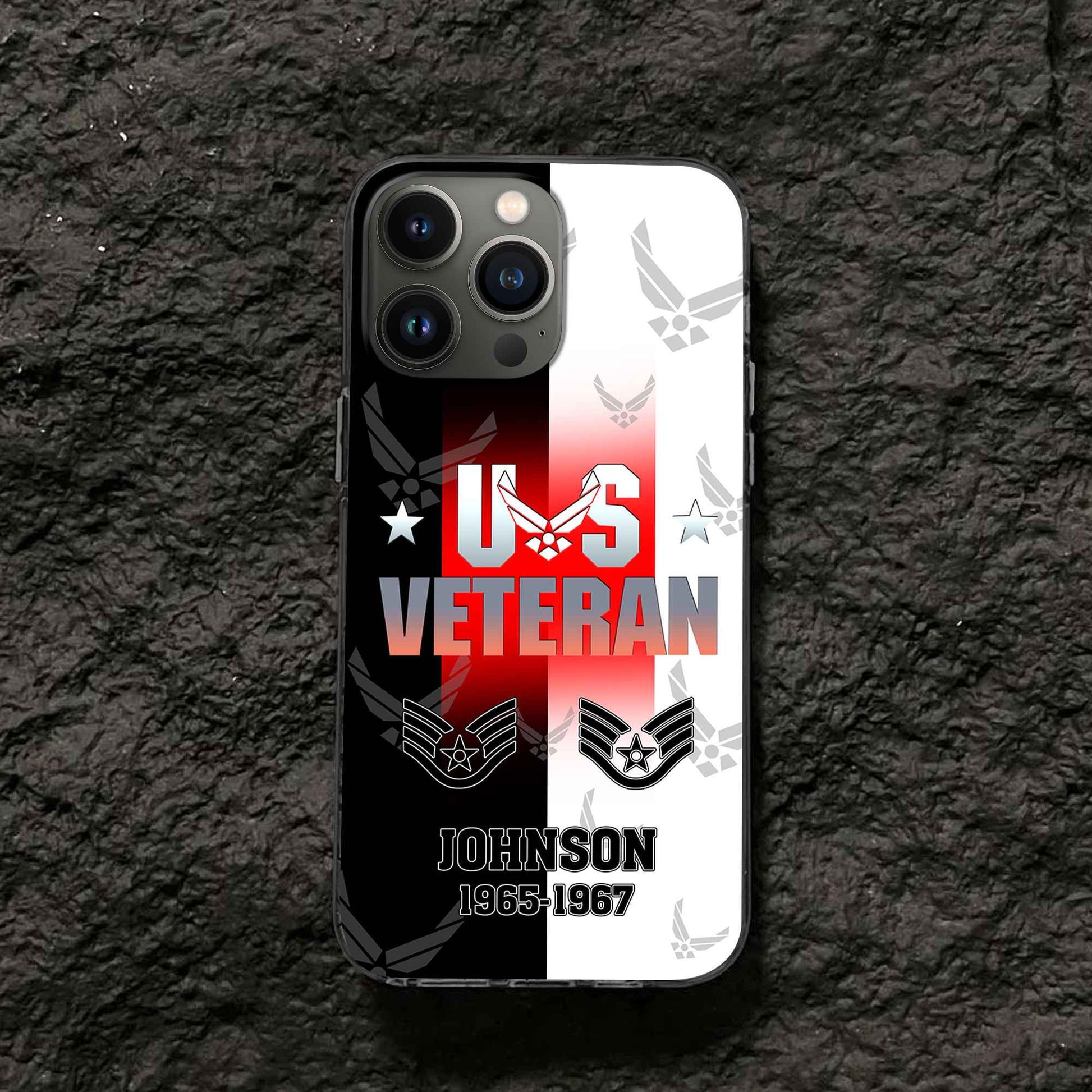 Premium USAF Phone Case VPVC503504, Custom Name, Rank, Year, Gifts For Air Force Veteran, Best Gifts On Father's Day, Armed Forces Day, Independence Day, Veterans Day.