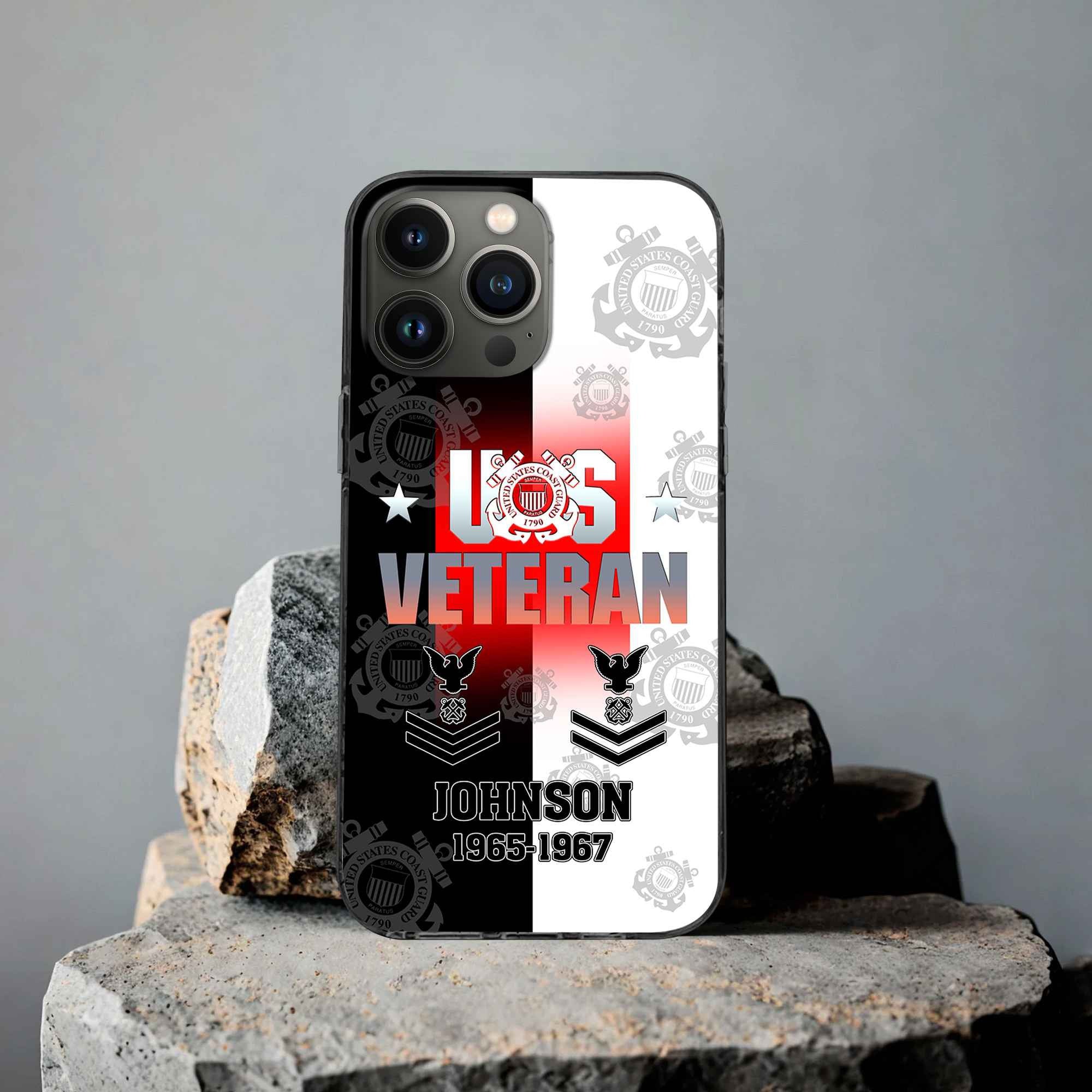 Premium USCG Phone Case VPVC503505, Custom Name, Rank, Year, Gifts For Coast Guard Veteran, Best Gifts On Father's Day, Armed Forces Day, Independence Day, Veterans Day.