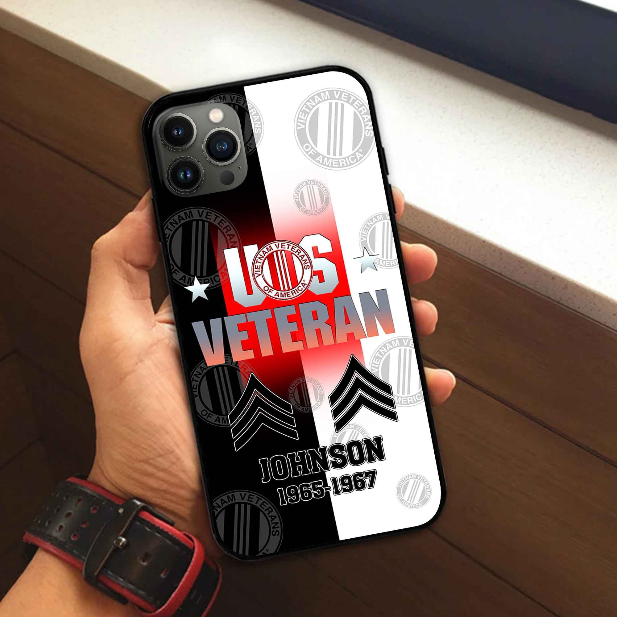 Premium Vietnam Veteran Phone Case VPVC503506, Custom Name, Rank, Year, Gifts For Vietnam Veteran, Best Gifts On Father's Day, Armed Forces Day, Independence Day, Veterans Day.