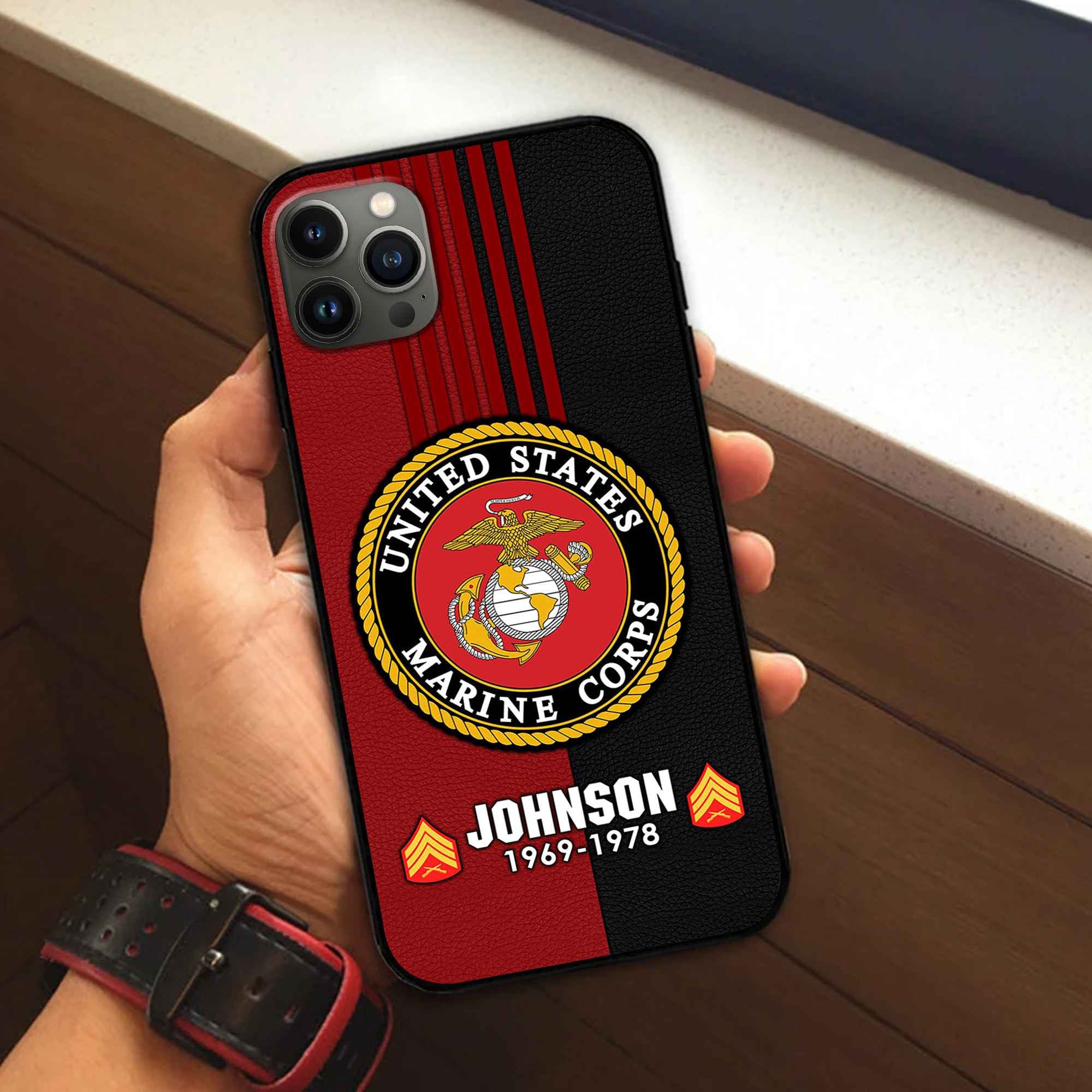 Premium Custom USMC Phone Case VPVC503603, Gifts For Marine Veteran, Gifts For Dad, For Husband, Best Gifts On Father's Day, Armed Forces Day, Independence Day, Veterans Day.