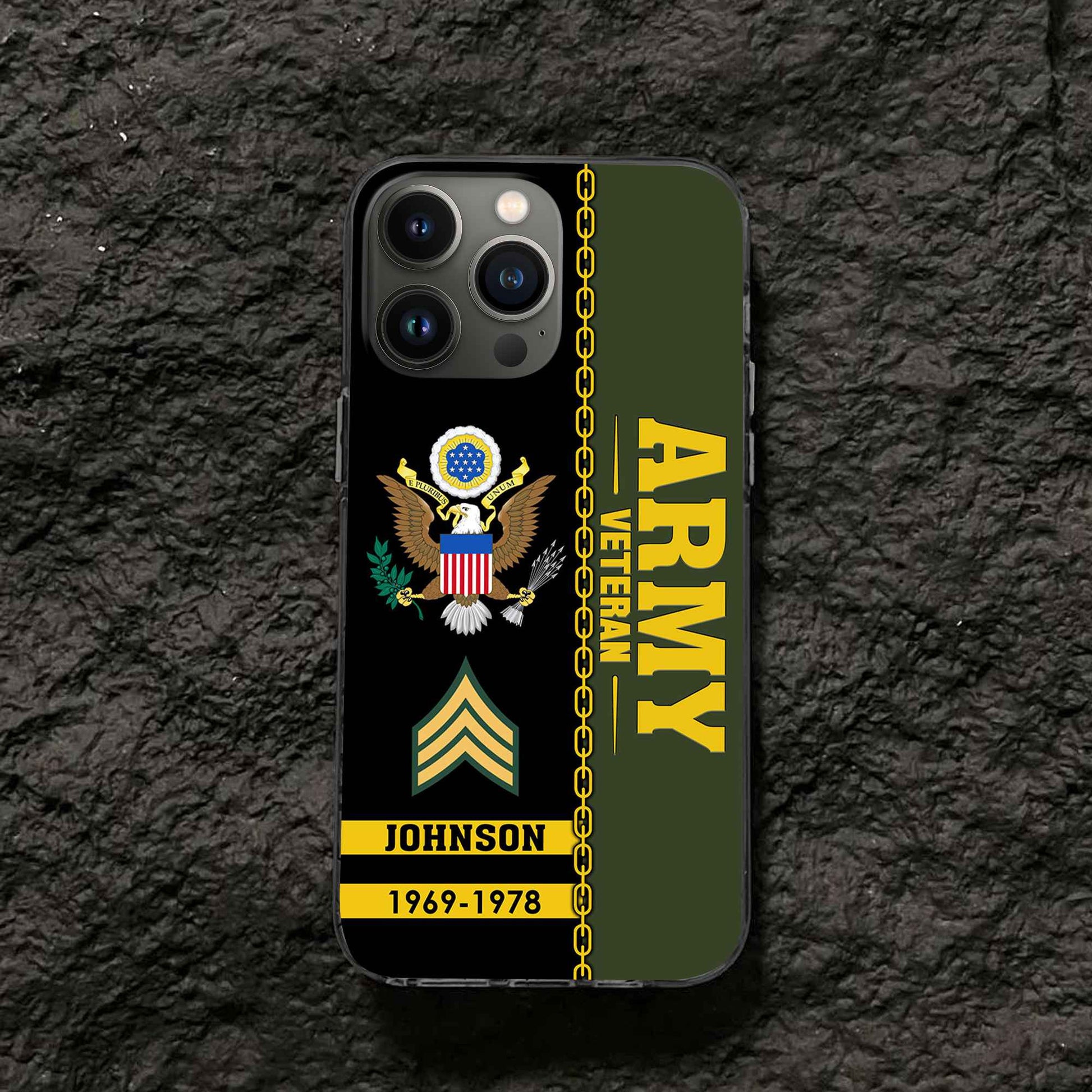 Unique Custom Name, Rank, Year US Army Phone Case VPVC503701, Gifts For Army Veteran, Gifts For Dad, For Husband, Best Gifts On Father's Day, Independence Day, Veterans Day.