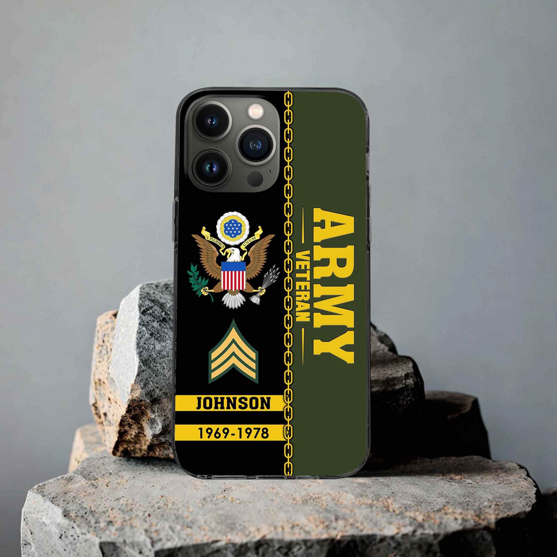 Unique Custom Name, Rank, Year US Army Phone Case VPVC503701, Gifts For Army Veteran, Gifts For Dad, For Husband, Best Gifts On Father's Day, Independence Day, Veterans Day.
