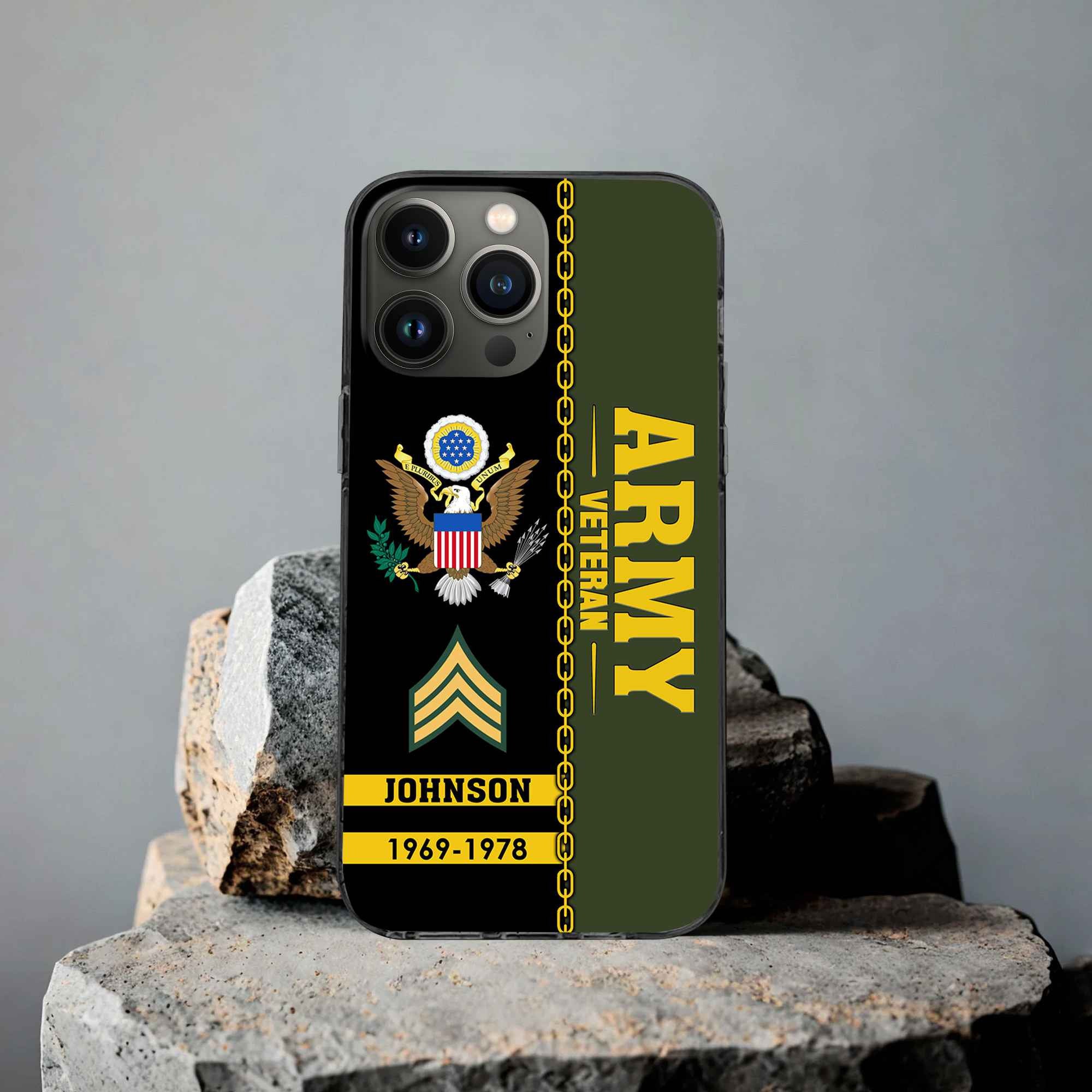 Unique Custom Name, Rank, Year US Army Phone Case VPVC503701, Gifts For Army Veteran, Gifts For Dad, For Husband, Best Gifts On Father's Day, Independence Day, Veterans Day.