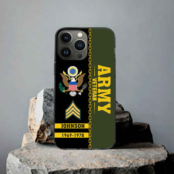 Unique Custom Name, Rank, Year US Army Phone Case VPVC503701, Gifts For Army Veteran, Gifts For Dad, For Husband, Best Gifts On Father's Day, Independence Day, Veterans Day.
