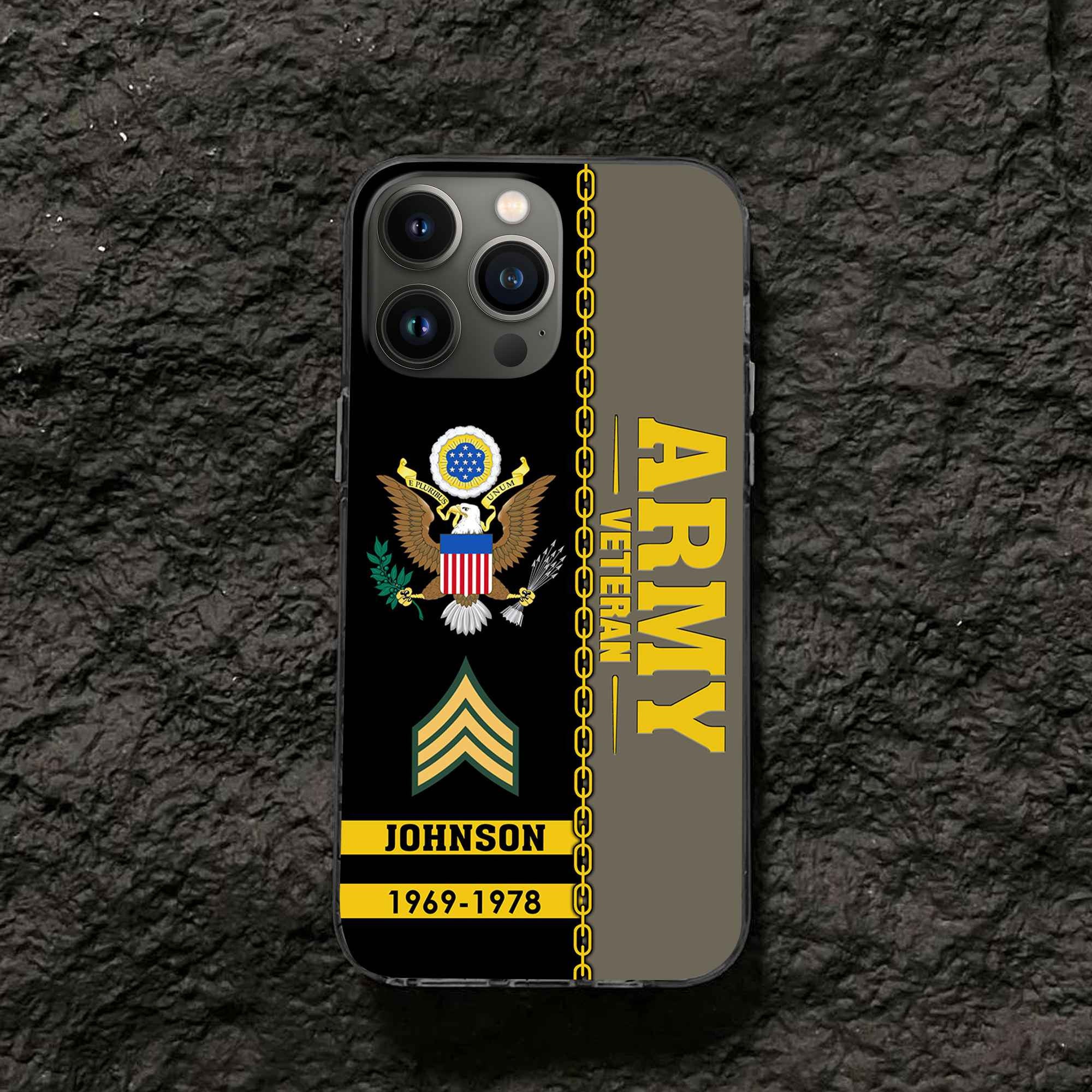 Unique Custom Name, Rank, Year US Army Phone Case VPVC503710, Gifts For Army Veteran, Gifts For Dad, For Husband, Best Gifts On Father's Day, Independence Day, Veterans Day.