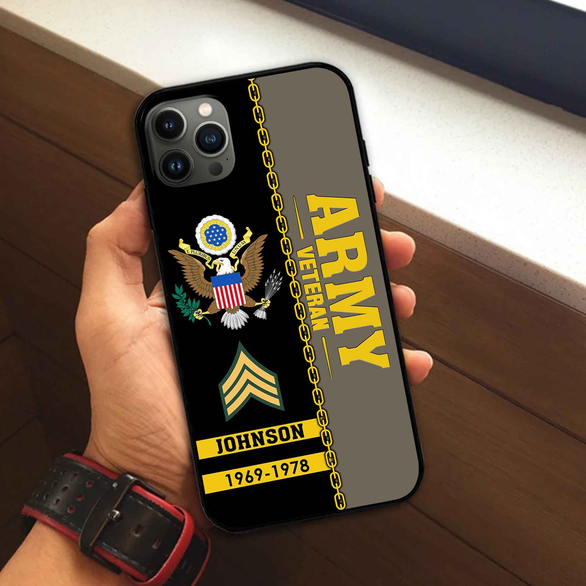 Unique Custom Name, Rank, Year US Army Phone Case VPVC503710, Gifts For Army Veteran, Gifts For Dad, For Husband, Best Gifts On Father's Day, Independence Day, Veterans Day.