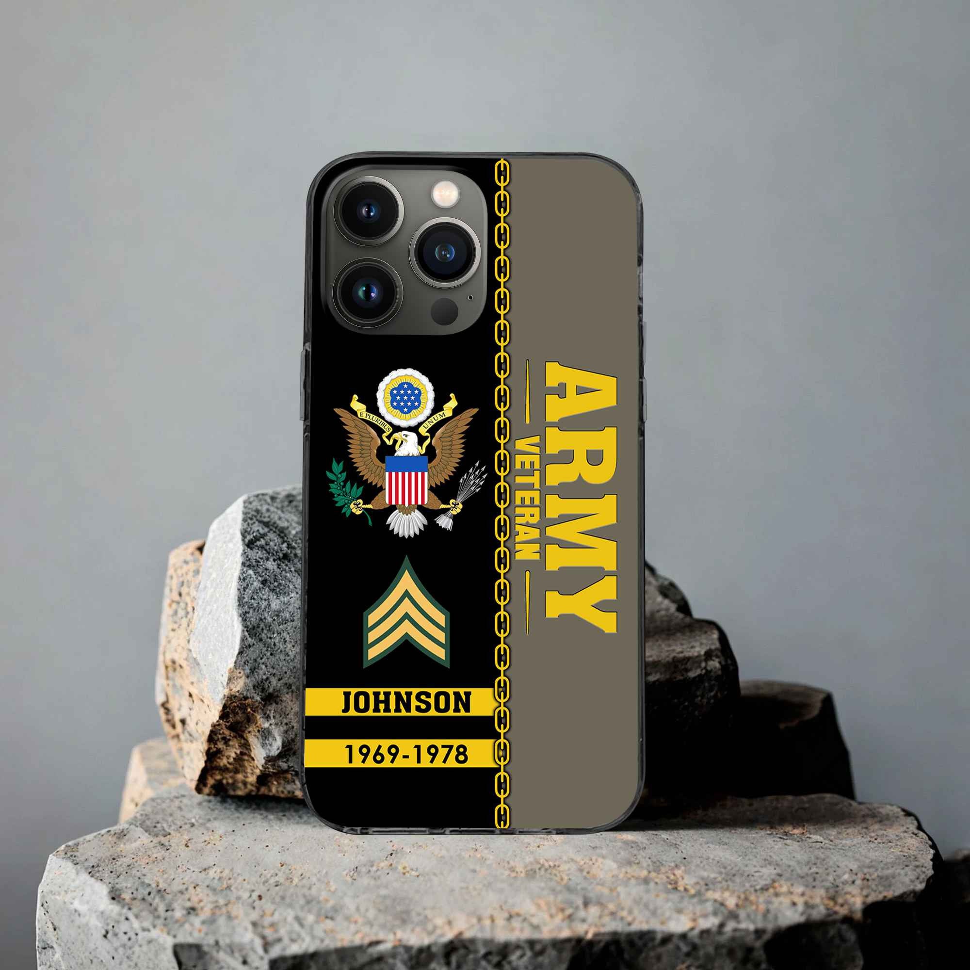 Unique Custom Name, Rank, Year US Army Phone Case VPVC503710, Gifts For Army Veteran, Gifts For Dad, For Husband, Best Gifts On Father's Day, Independence Day, Veterans Day.