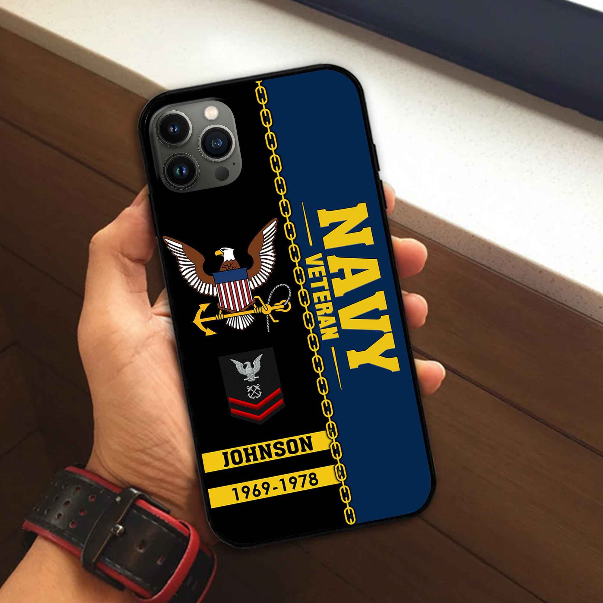 Unique Custom Name, Rank, Year US Navy Phone Case VPVC503702, Gifts For Navy Veteran, Gifts For Dad, For Husband, Best Gifts On Father's Day, Independence Day, Veterans Day.