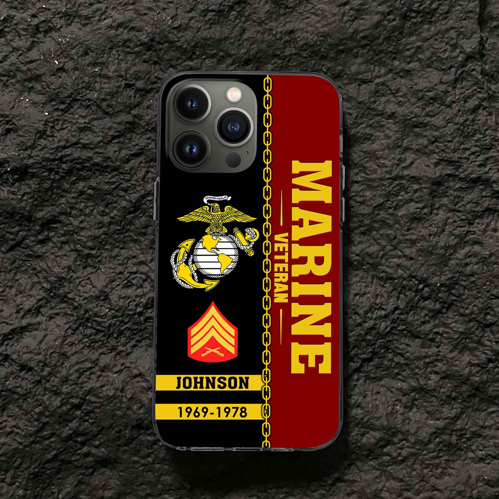 Unique Custom Name, Rank, Year USMC Phone Case VPVC503703, Gifts For Marine Veteran, Gifts For Dad, For Husband, Best Gifts On Father's Day, Independence Day, Veterans Day.
