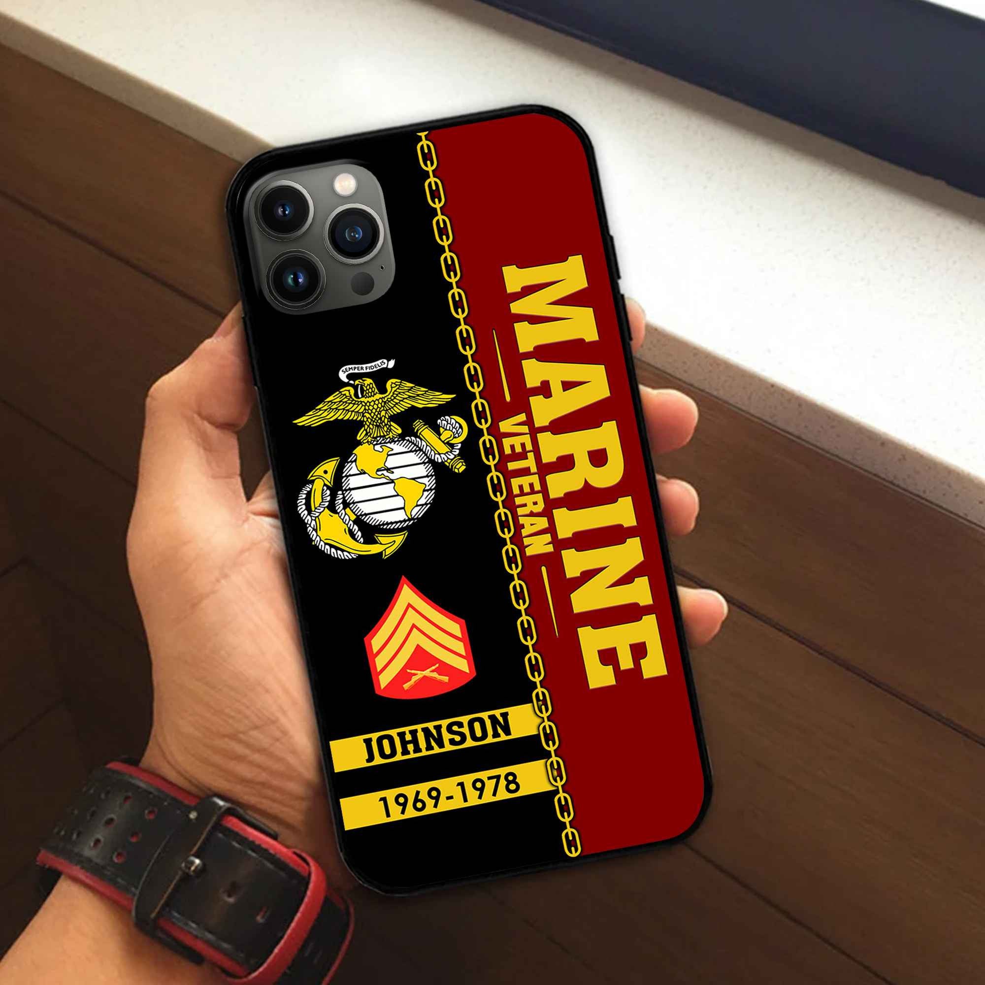 Unique Custom Name, Rank, Year USMC Phone Case VPVC503703, Gifts For Marine Veteran, Gifts For Dad, For Husband, Best Gifts On Father's Day, Independence Day, Veterans Day.