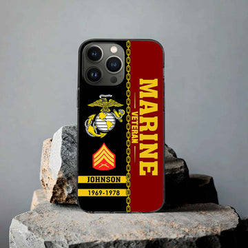 Unique Custom Name, Rank, Year USMC Phone Case VPVC503703, Gifts For Marine Veteran, Gifts For Dad, For Husband, Best Gifts On Father's Day, Independence Day, Veterans Day.