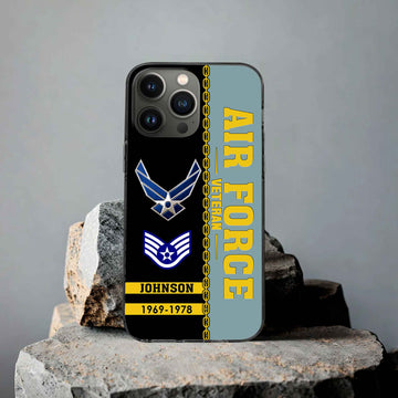 Unique Custom Name, Rank, Year USAF Phone Case VPVC503704, Gifts For Air Force Veteran, Gifts For Dad, For Husband, Best Gifts On Father's Day, Independence Day, Veterans Day.