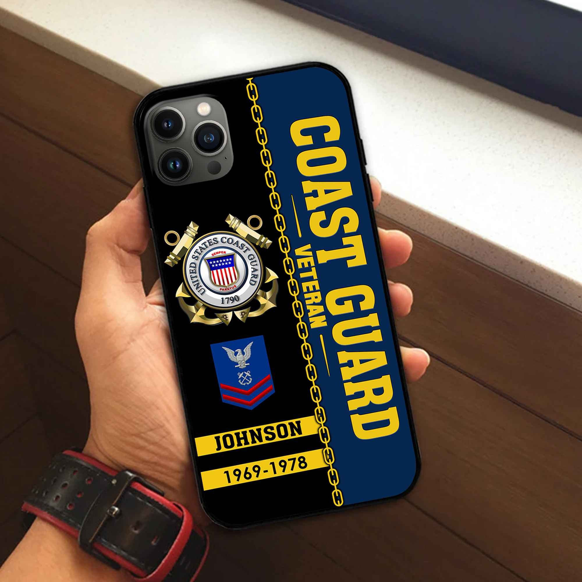 Unique Custom Name, Rank, Year USCG Phone Case VPVC503705, Gifts For Coast Guard Veteran, Gifts For Dad, For Husband, Best Gifts On Father's Day, Independence Day, Veterans Day.