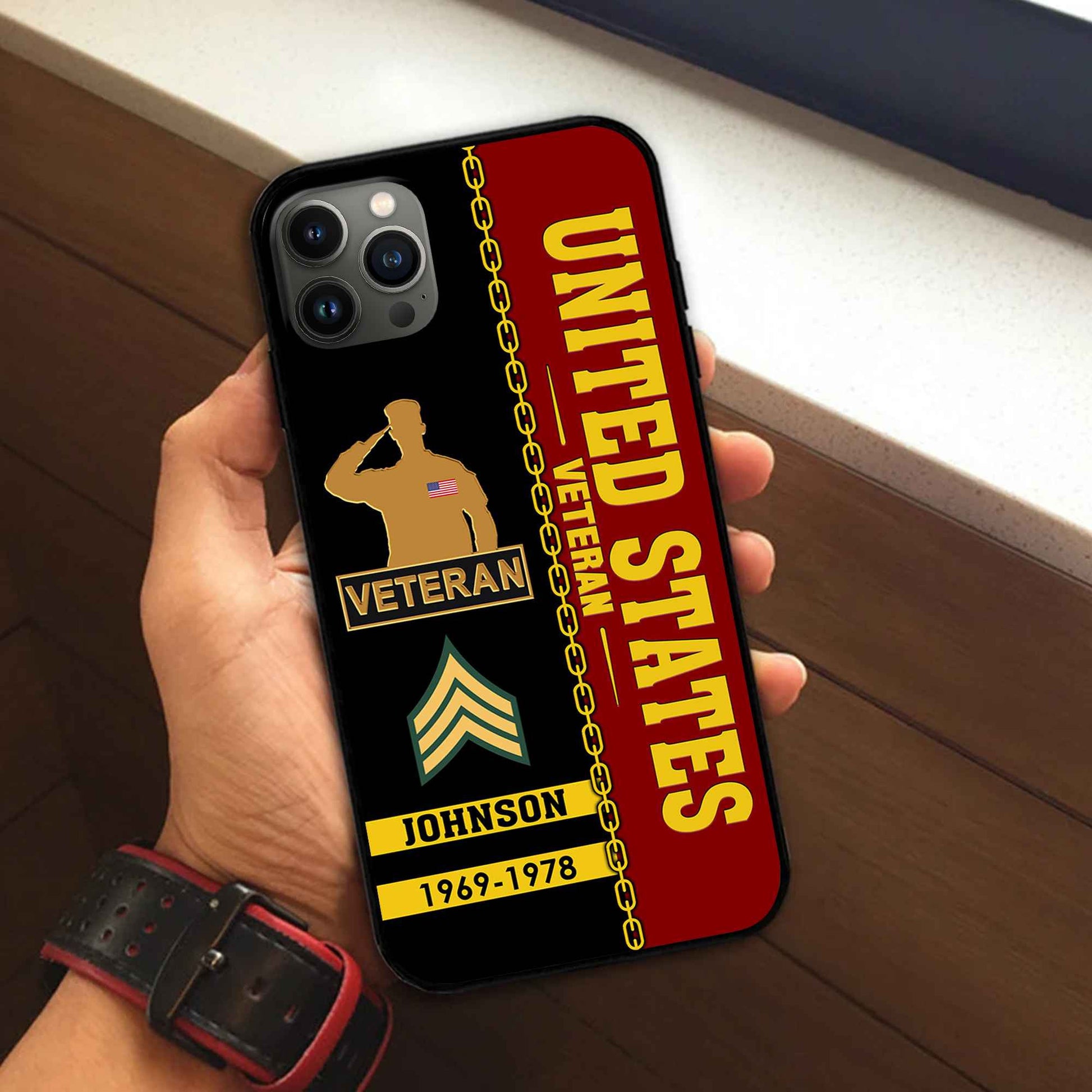 Unique Custom Name, Rank, Year, US Veteran Phone Case VPVC503707, Gifts For US Veteran, Gifts For Dad, For Husband, Best Gifts On Father's Day, Independence Day, Veterans Day.