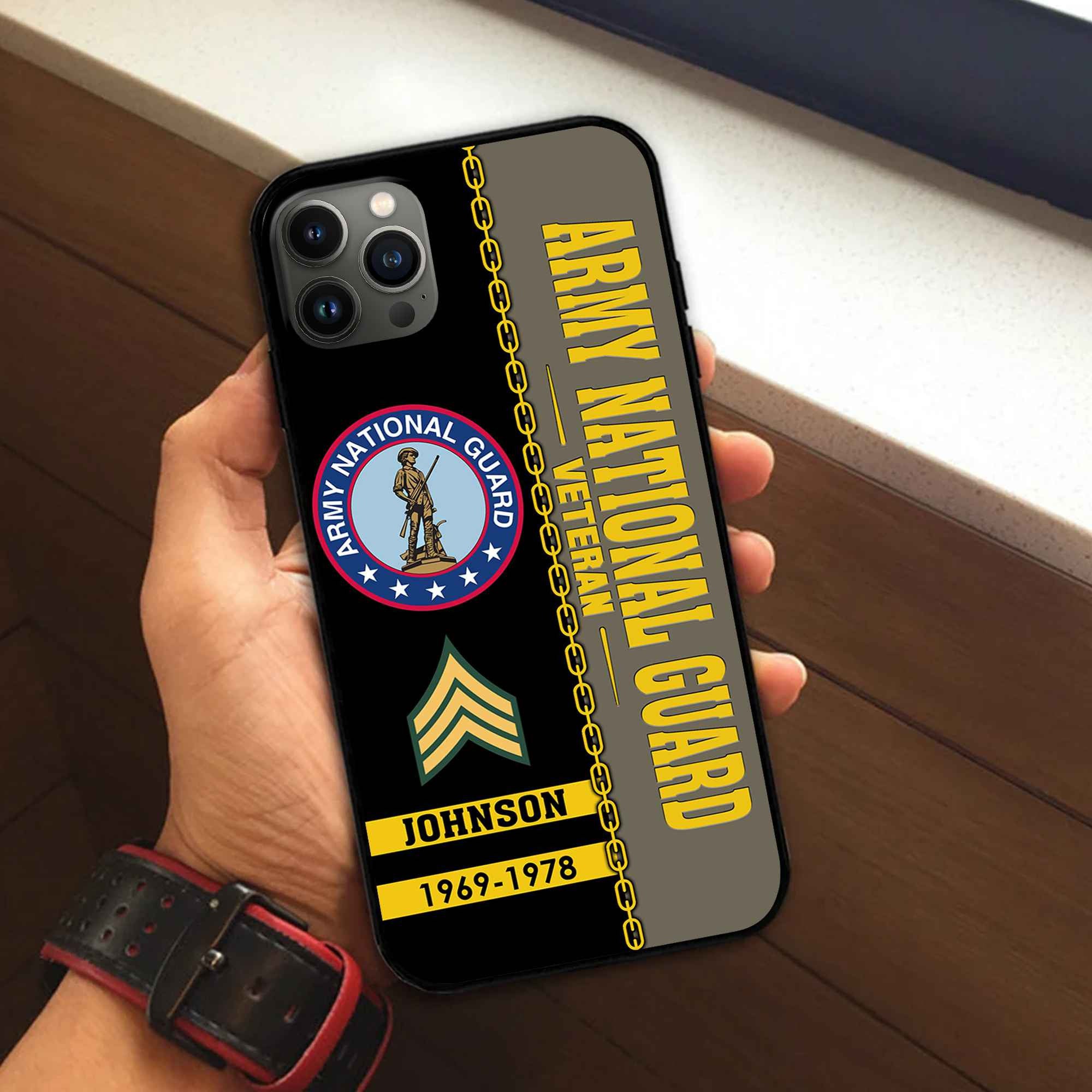 Unique Custom Name, Rank, Year, US Army National Guard Phone Case VPVC503708, Gifts For Army National Guard Veteran, Gifts For Dad, For Husband, Best Gifts On Father's Day, Independence Day, Veterans Day.