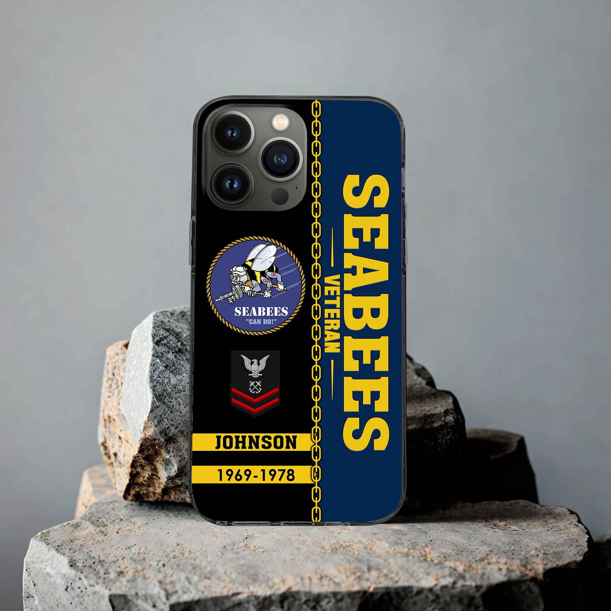 Unique Custom Name, Rank, Year, US Seabees Phone Case VPVC503709, Gifts For Seabees Veteran, Gifts For Dad, For Husband, Best Gifts On Father's Day, Independence Day, Veterans Day.
