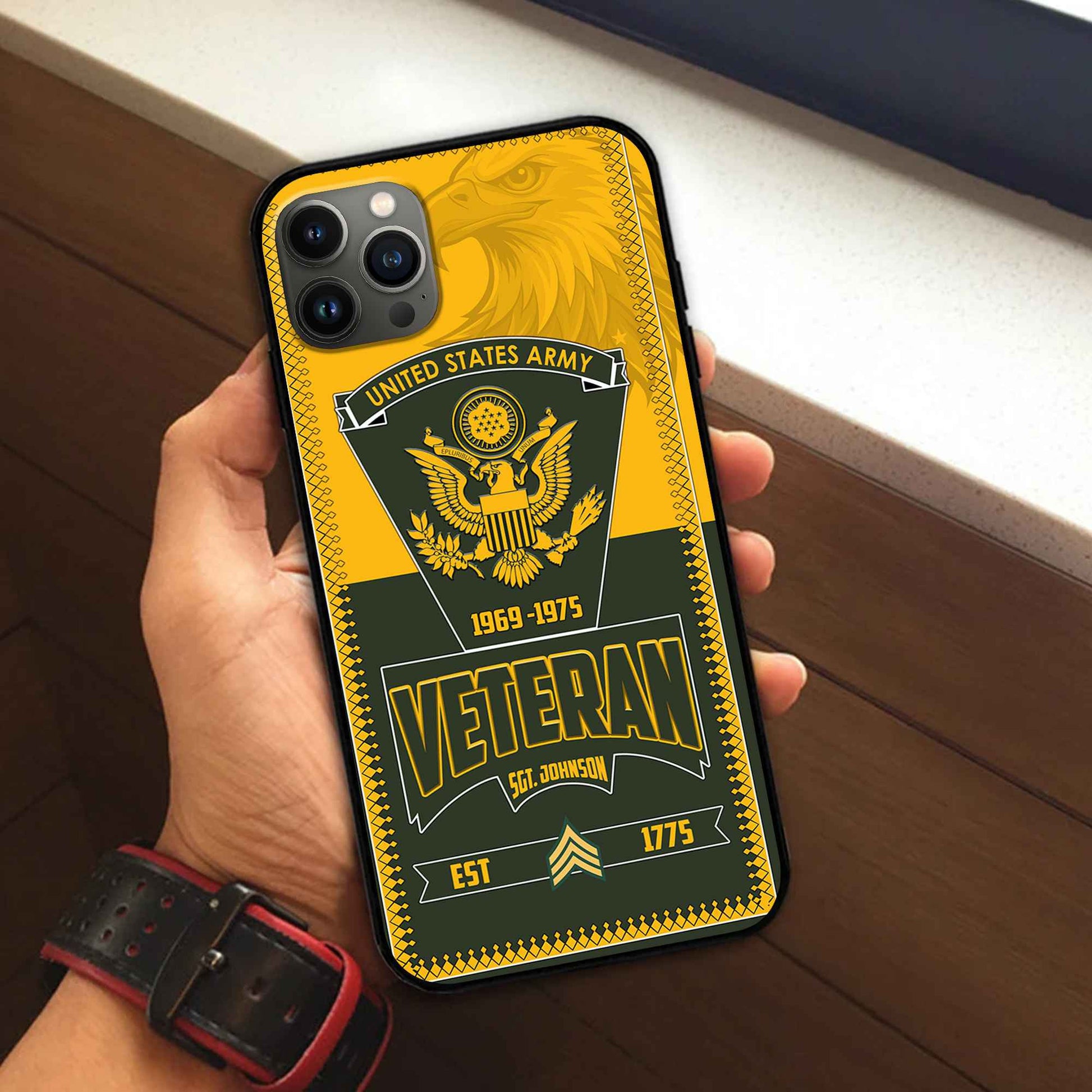 Premium US Army Phone Case VPVC504001, Custom Name, Rank, Year, Gifts For Army Veteran, Best Gifts On Father's Day, Armed Forces Day, Independence Day, Veterans Day.