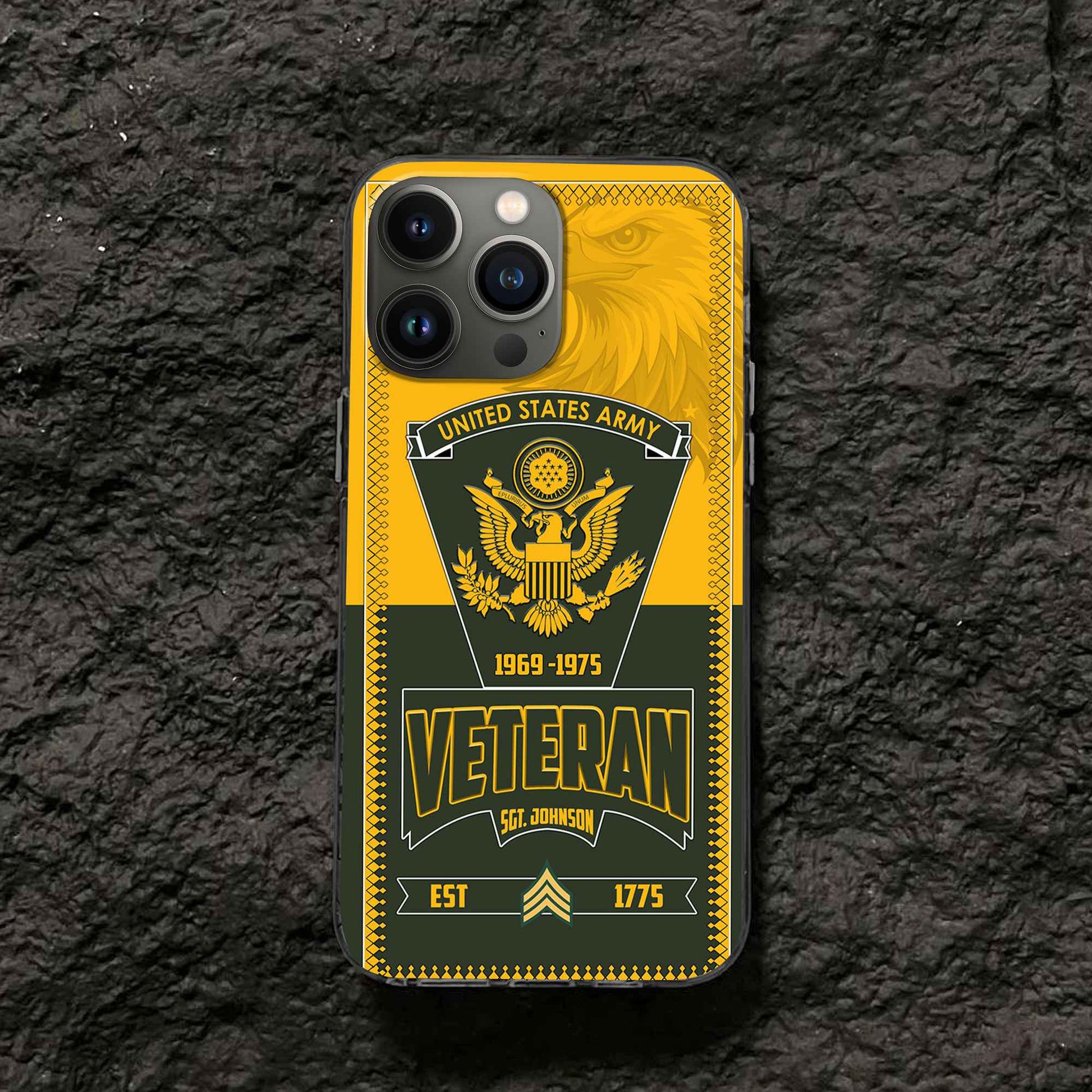 Premium US Army Phone Case VPVC504001, Custom Name, Rank, Year, Gifts For Army Veteran, Best Gifts On Father's Day, Armed Forces Day, Independence Day, Veterans Day.