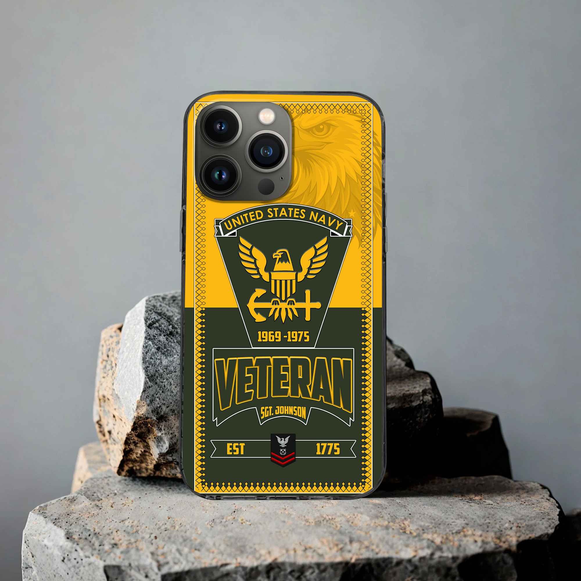 Premium US Navy Phone Case VPVC504002, Custom Name, Rank, Year, Gifts For Navy Veteran, Best Gifts On Father's Day, Armed Forces Day, Independence Day, Veterans Day.