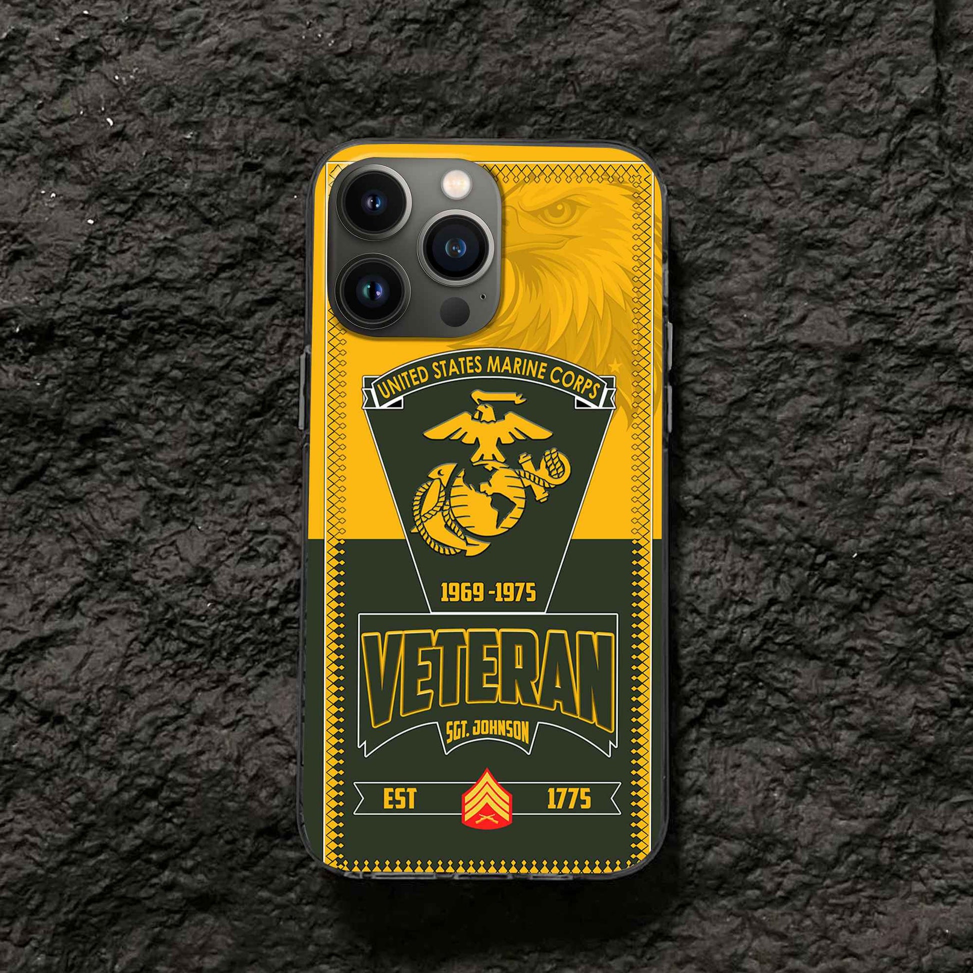 Premium USMC Phone Case VPVC504003, Custom Name, Rank, Year, Gifts For Marine Veteran, Best Gifts On Father's Day, Armed Forces Day, Independence Day, Veterans Day.